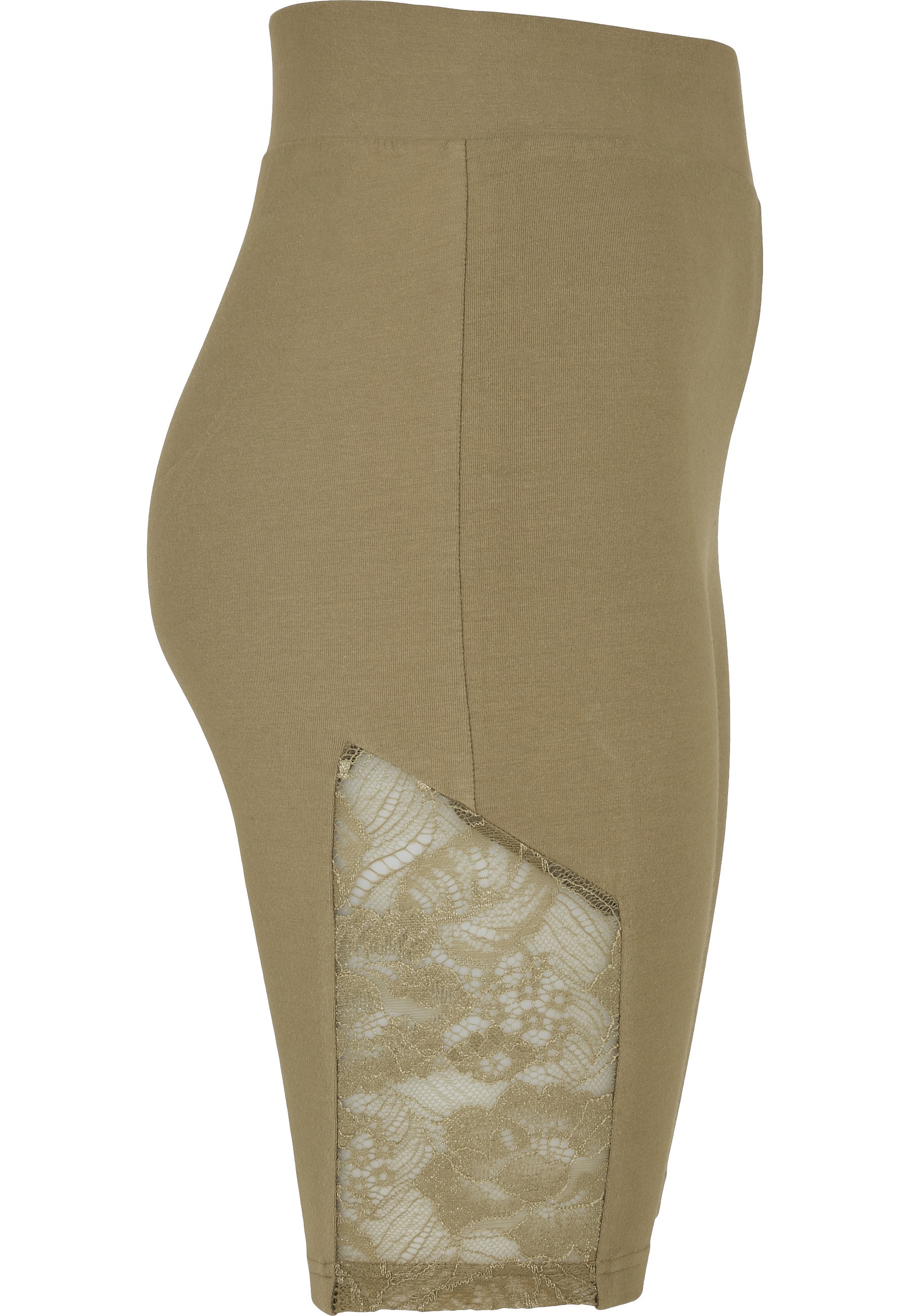 URBAN CLASSICS Radlerhose »Urban Classics Damen Ladies High Waist Lace Inset Cycle Shorts«