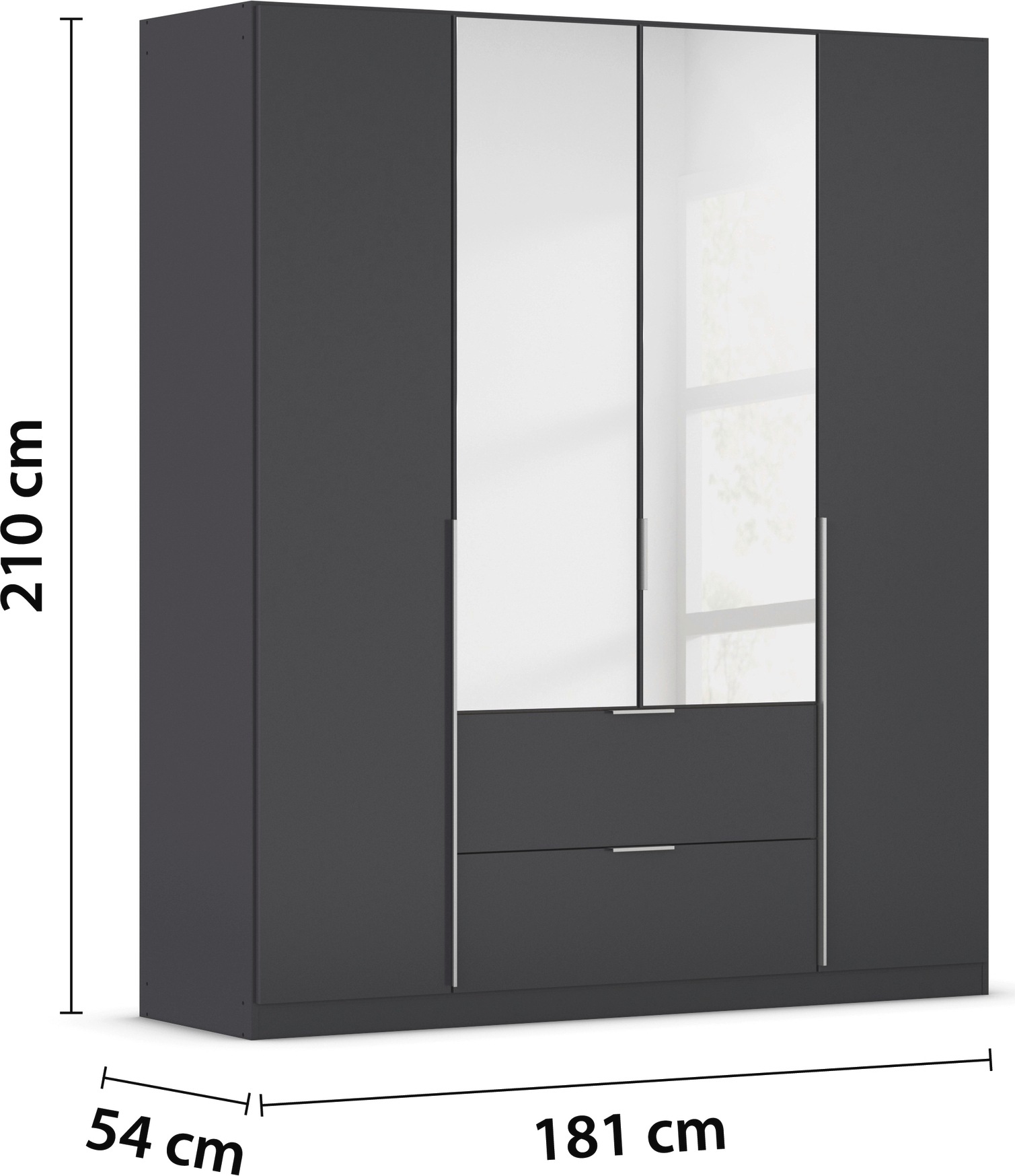 rauch Drehtürenschrank »Kleiderschrank Schrank Garderobe AGORDO mit Dekor- oder Hochglanzfront«, (in zwei Griff-Farben mit Dekor- oder Hochglanzfront), mit Außenschubkästen, in 6 Breiten und 2 Höhen MADE IN GERMANY