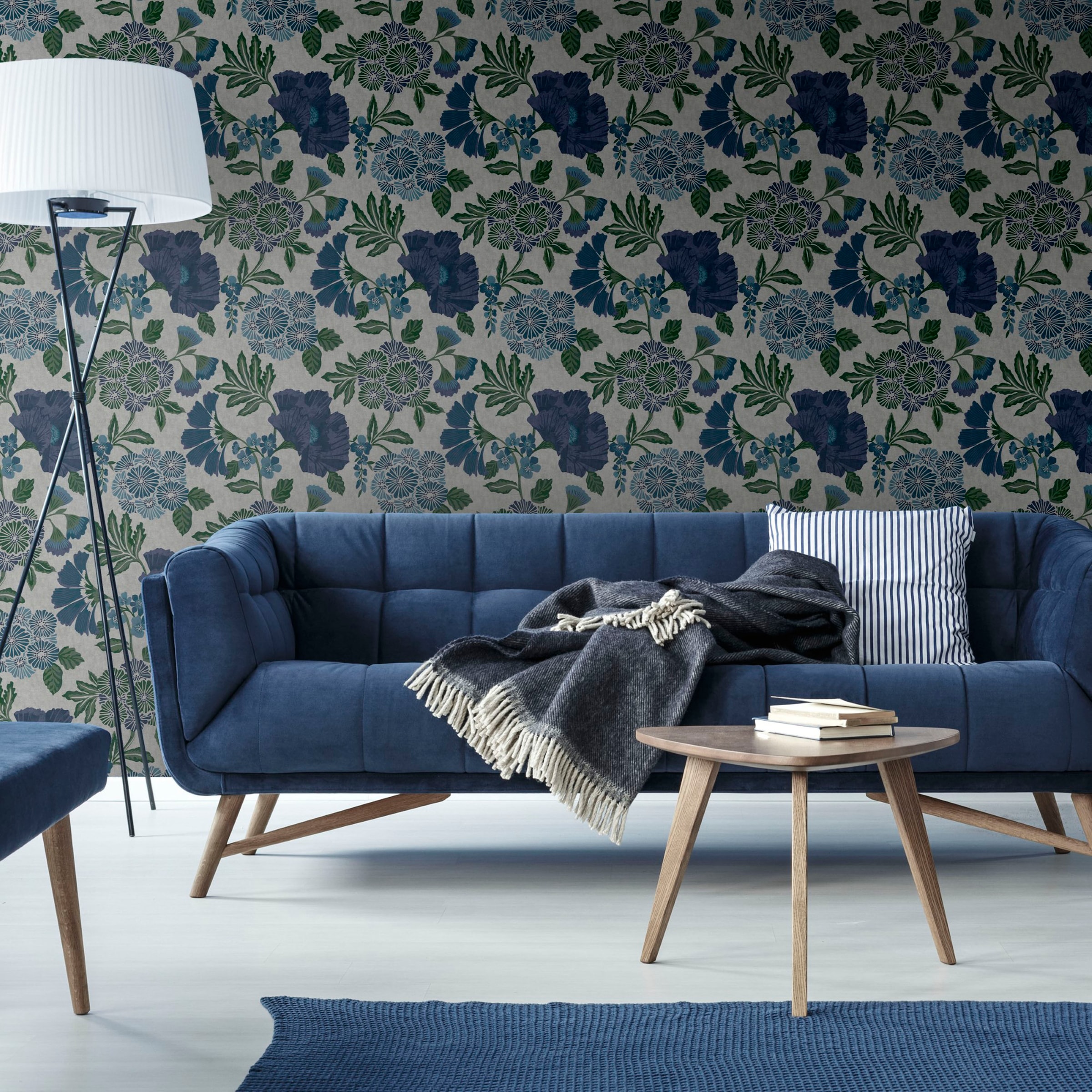 Superfresco Easy Vliestapete »Superfresco Easy Vliestapete Berkely Blau« botanisch aufgeschäumt Superfresco Easy Vliestapete Berkely Blau