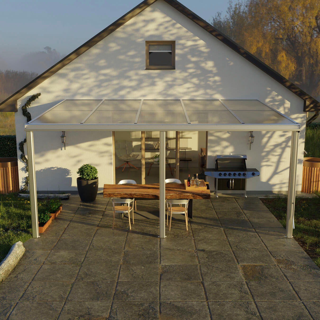 Terrassendach BECKMANN "Exklusiv Gr. 7", weiß, B:508cm T:321,7cm, Aluminium, Kunststoff, Terrassenüberdachungen 2
