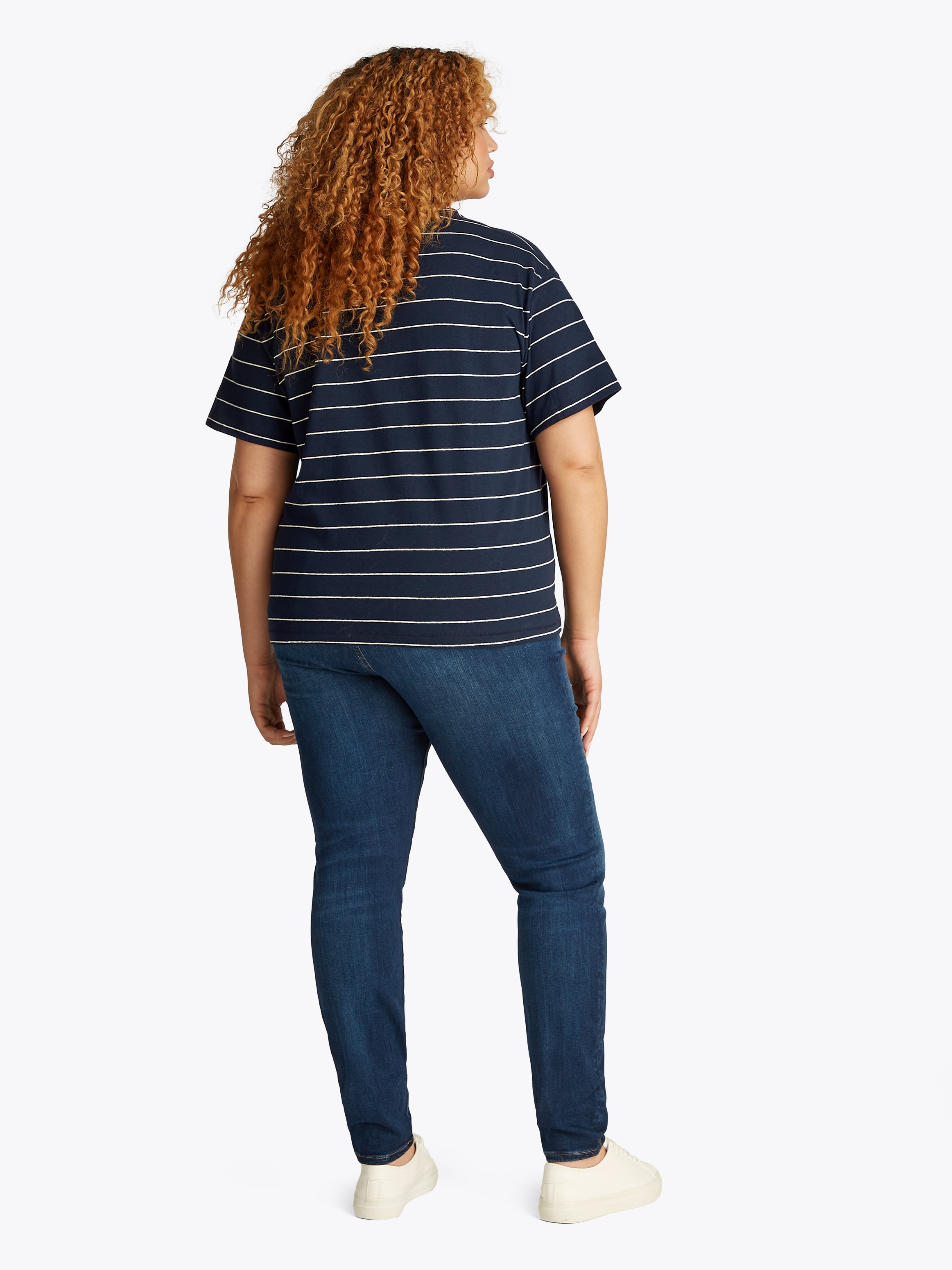 Tommy Hilfiger Curve V-Shirt »CRV MODERN CO LINEN V-NK SS«, in Großen Größen