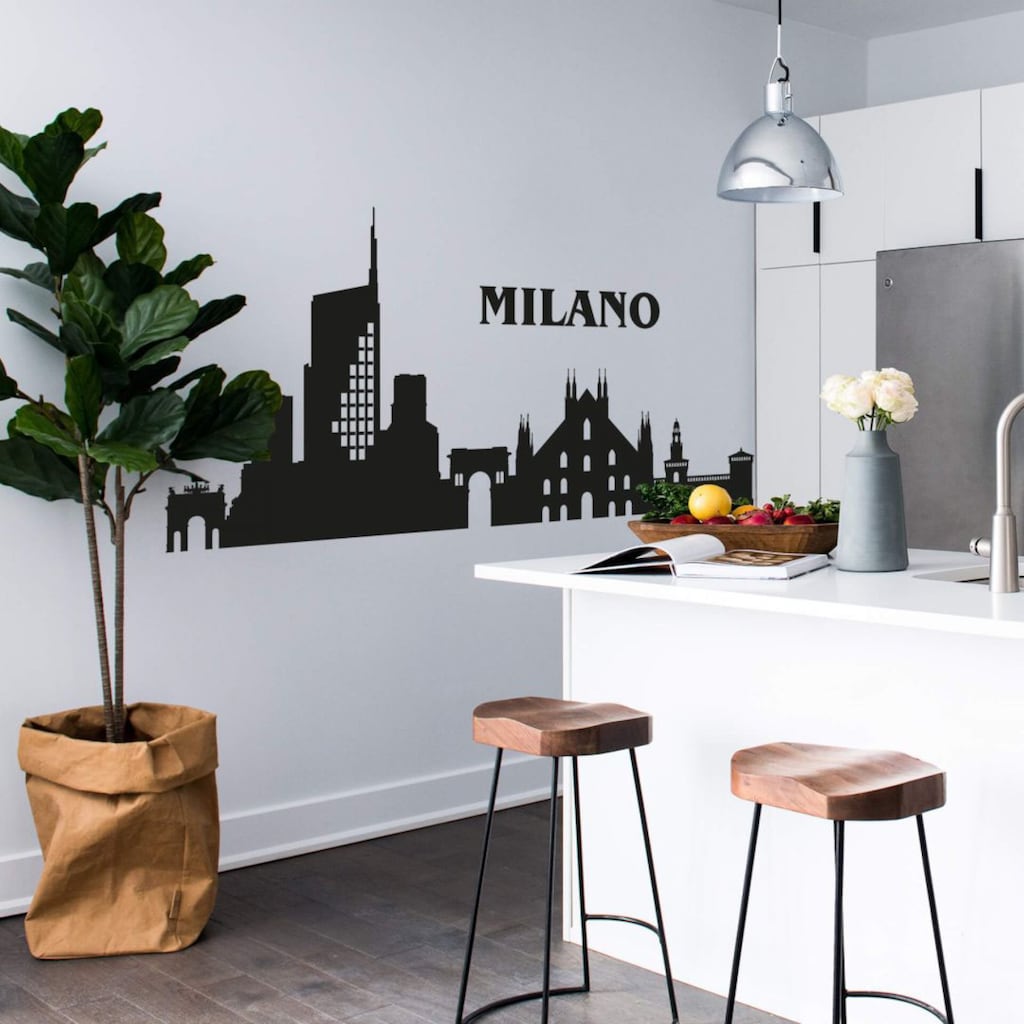 Wall-Art Wandtattoo »XXL Stadt Skyline Milano 120cm«, (1 St.)