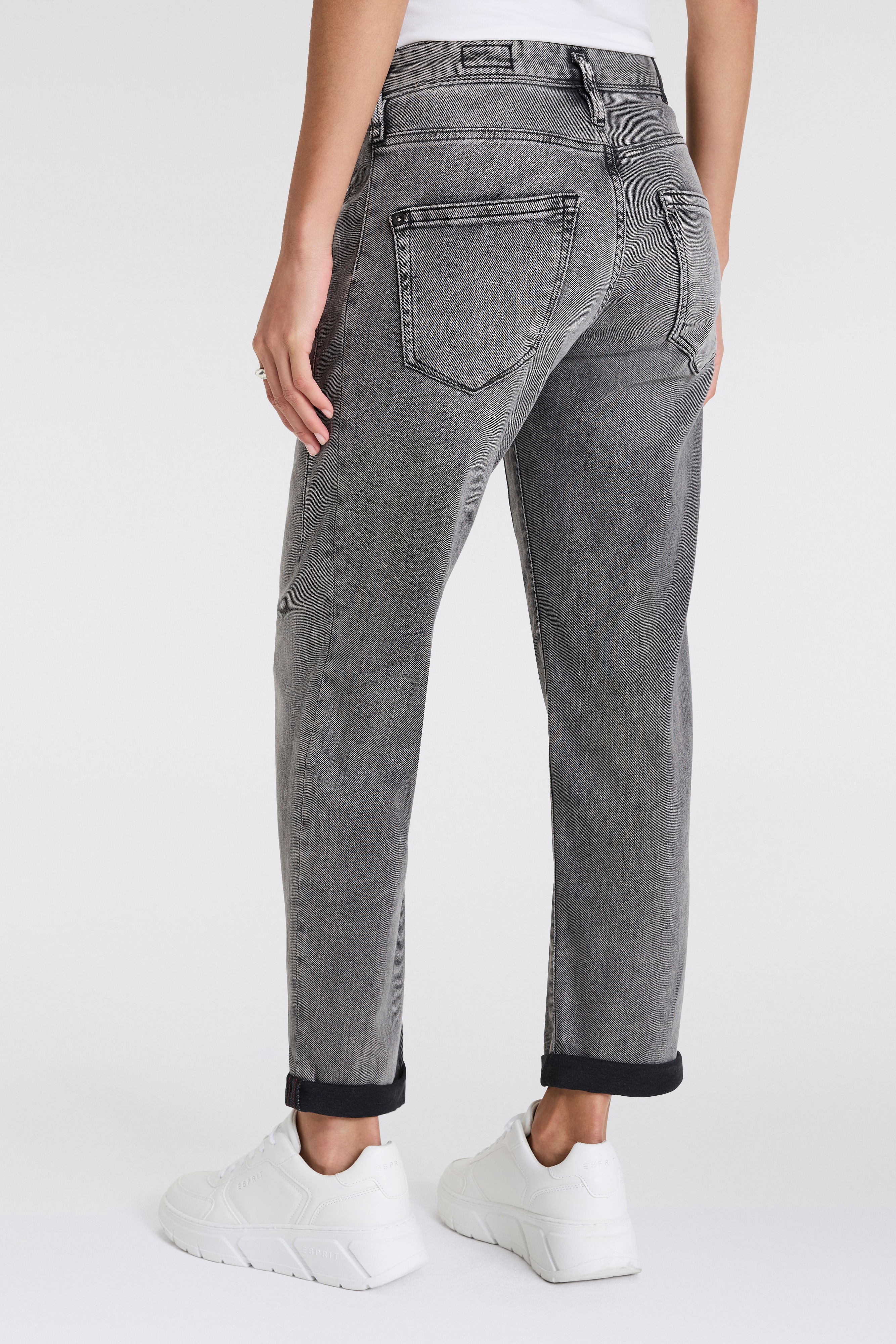 Thumbnail - Herrlicher 5-Pocket-Jeans "Shyra Tap Denim Brushed" mit umgeschlagenem Saum