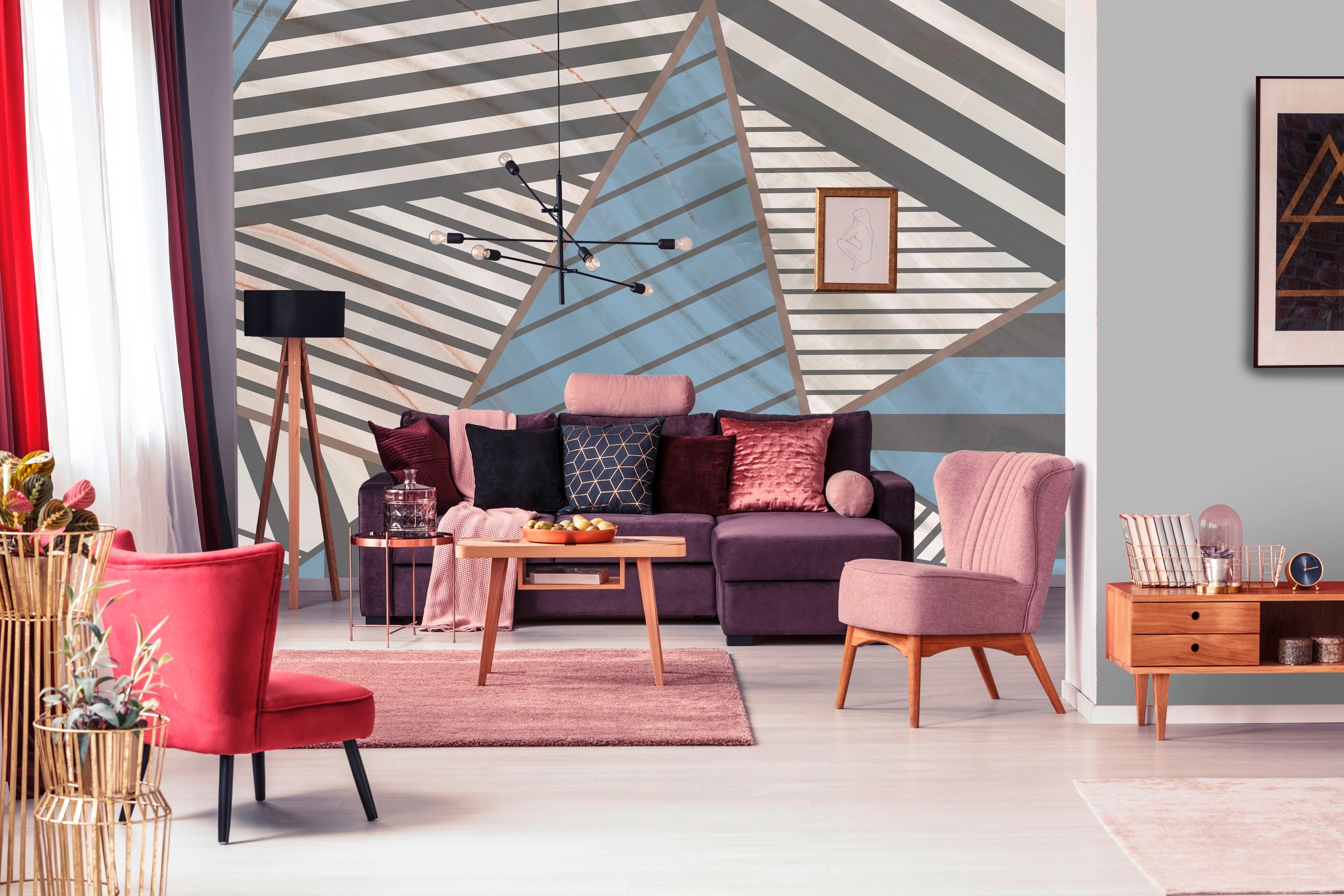 Architects Paper Fototapete »Atelier 47 Stripes Marble 3«, 3D-Optik, Vlies, Wand, Schräge, Decke