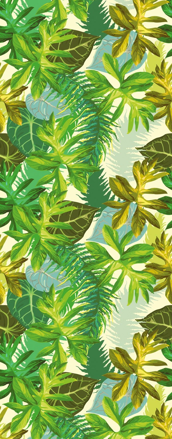 queence Vinyltapete "Noah" Motiv bedruckt botanisch floral gemustert natürlich glatt 90x250cm, selbstklebend, kinderleichte Anbringung, Sticker