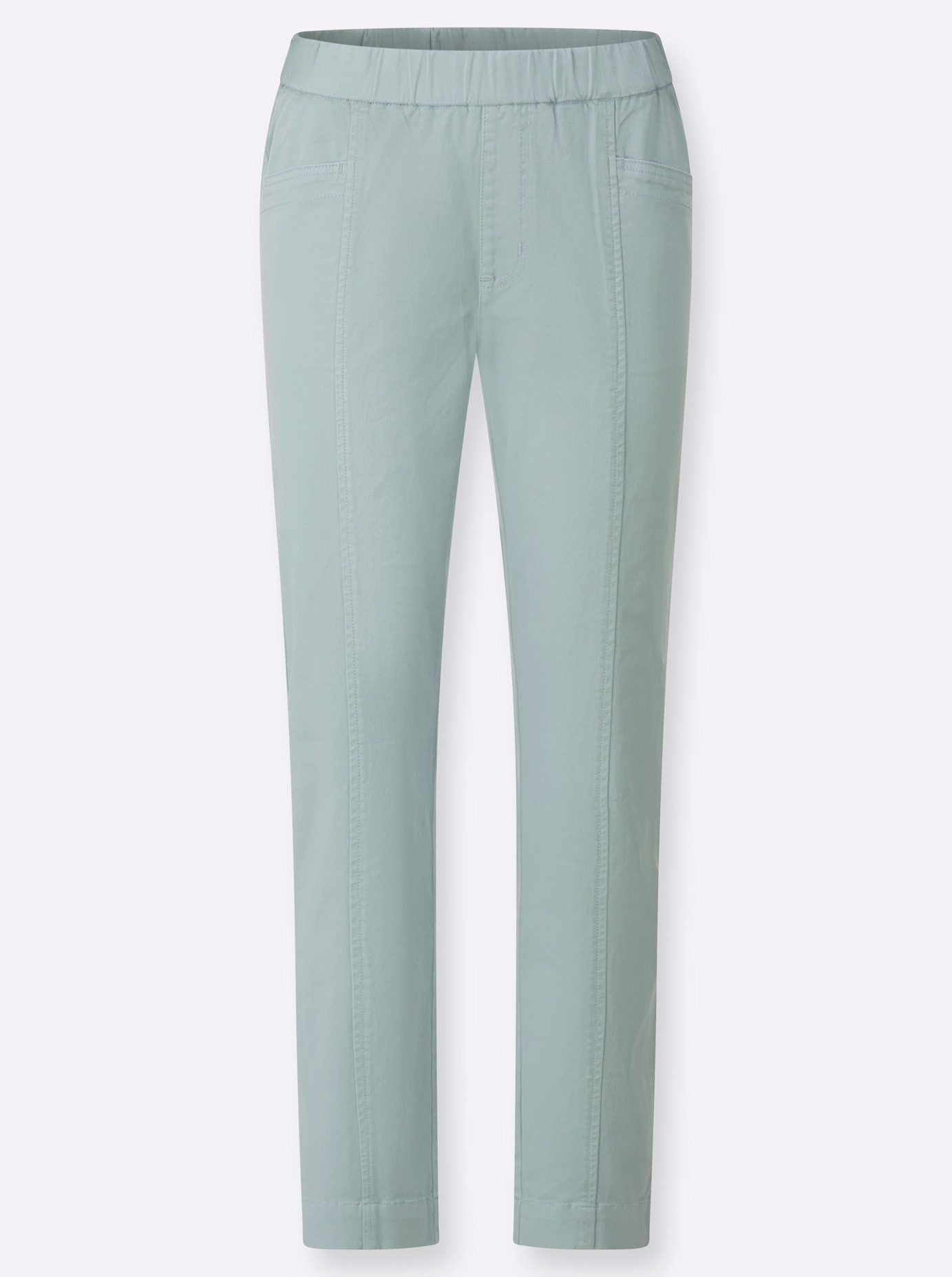 Schlupfjeans CASUAL LOOKS, Damen, Gr. 52, Normalgrößen, kalkmint, 97% Baumwolle, 3% Elasthan, unifarben, lang, Jeans Schlupfjeans 3