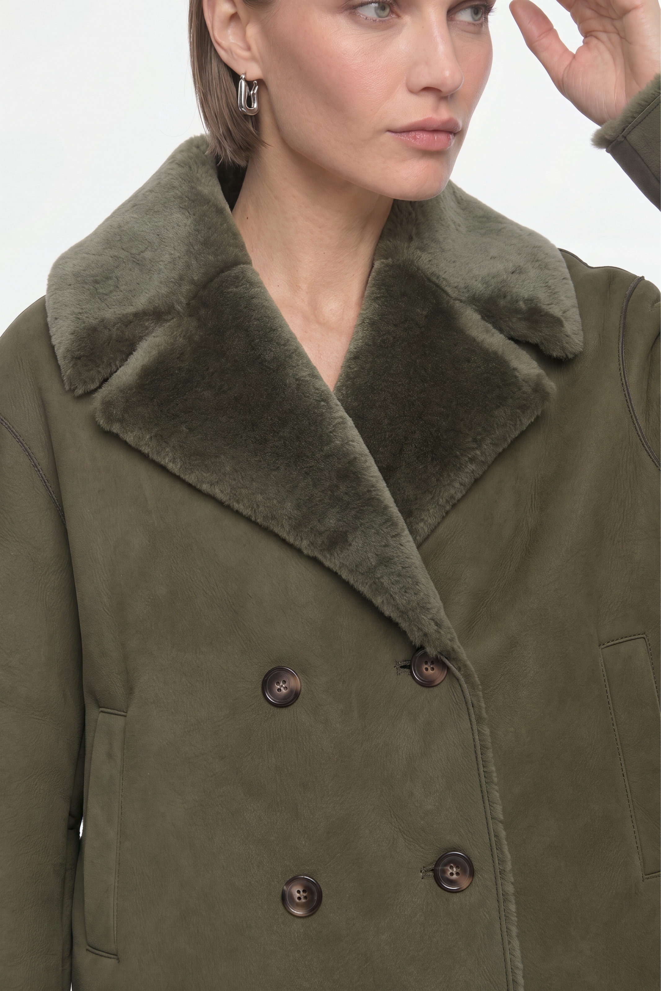 RICHROYAL Fellimitatjacke ohne Kapuze Regular fit mit Reverskragen