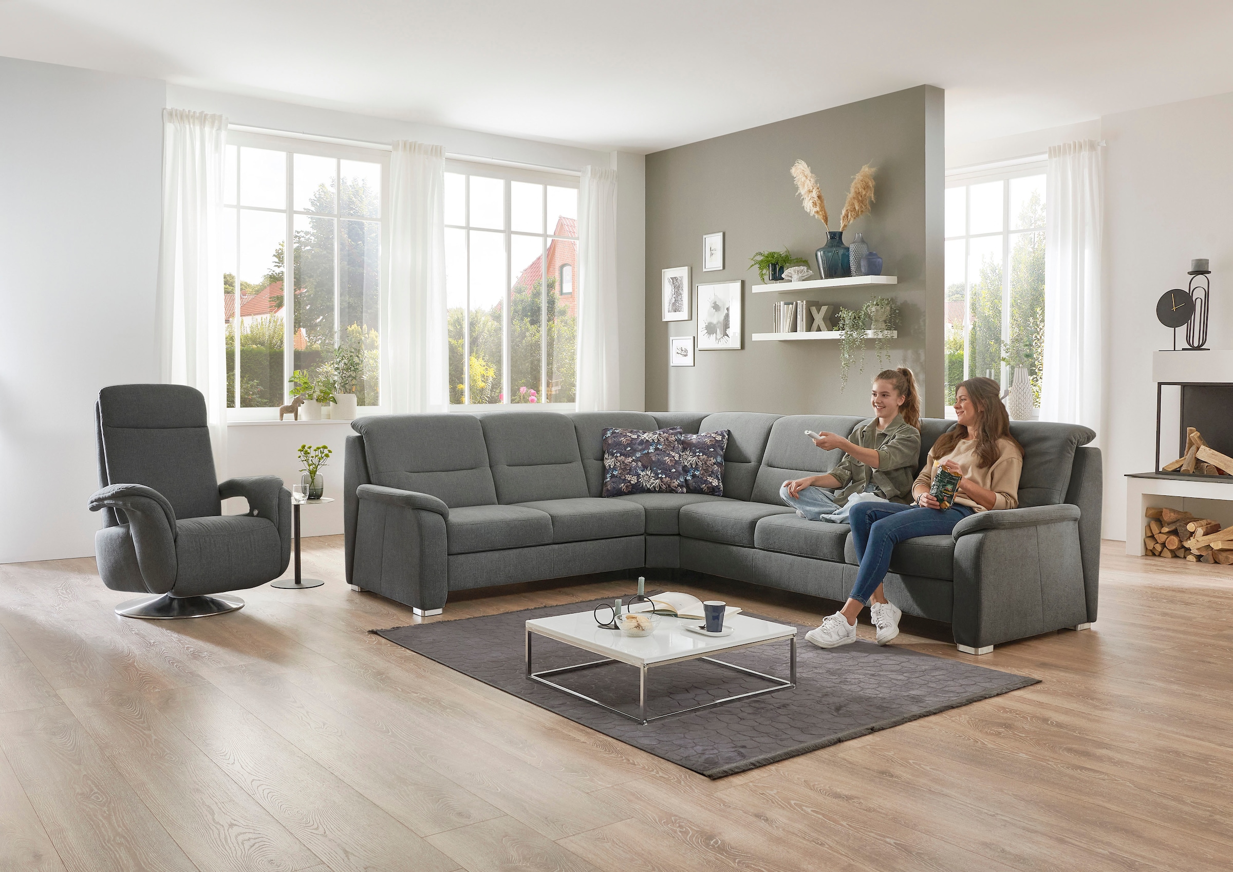 Die PlanBar Ecksofa "PP-HS10002" wahlweise mit Rückverstellung, Bettfunktio günstig online kaufen