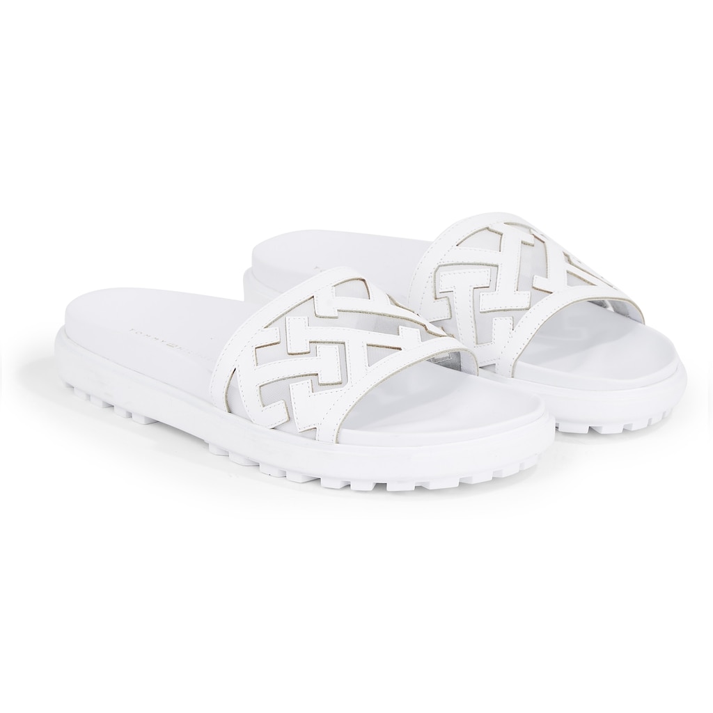 Tommy Hilfiger Pantolette »TH ELEVATED FLAT SANDAL«, mit T-Schriftzügen