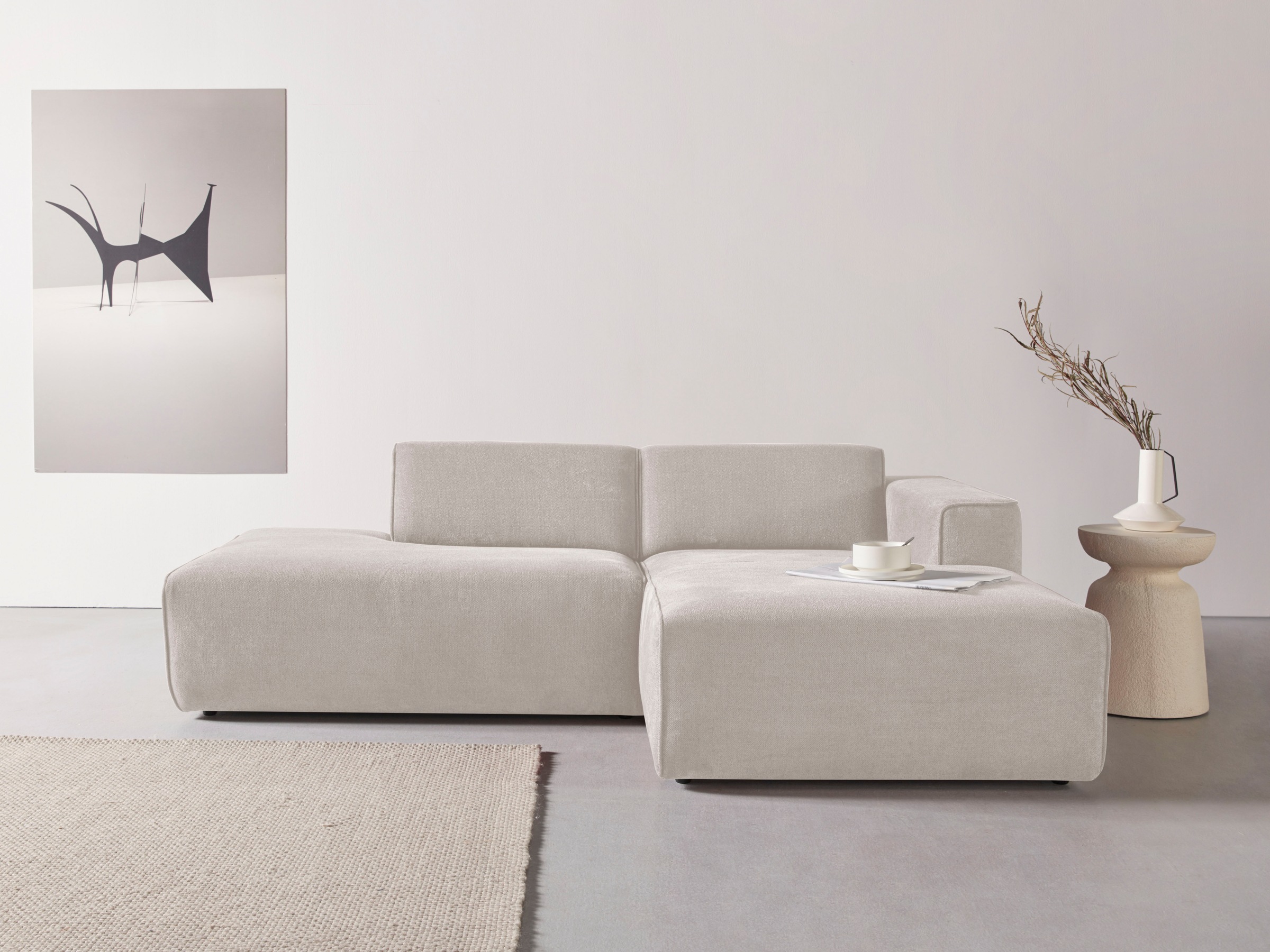 Home affaire Ecksofa "Noord mit Kedernaht, Breite 227 cm, L-Form" Cord, Str günstig online kaufen