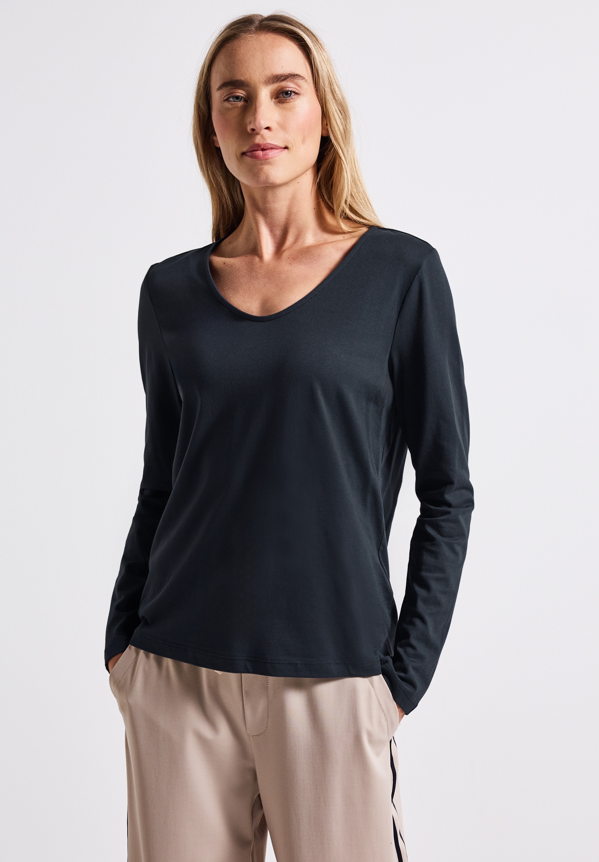 STREET ONE Langarmshirt im soften Baumwoll-Mix günstig online kaufen