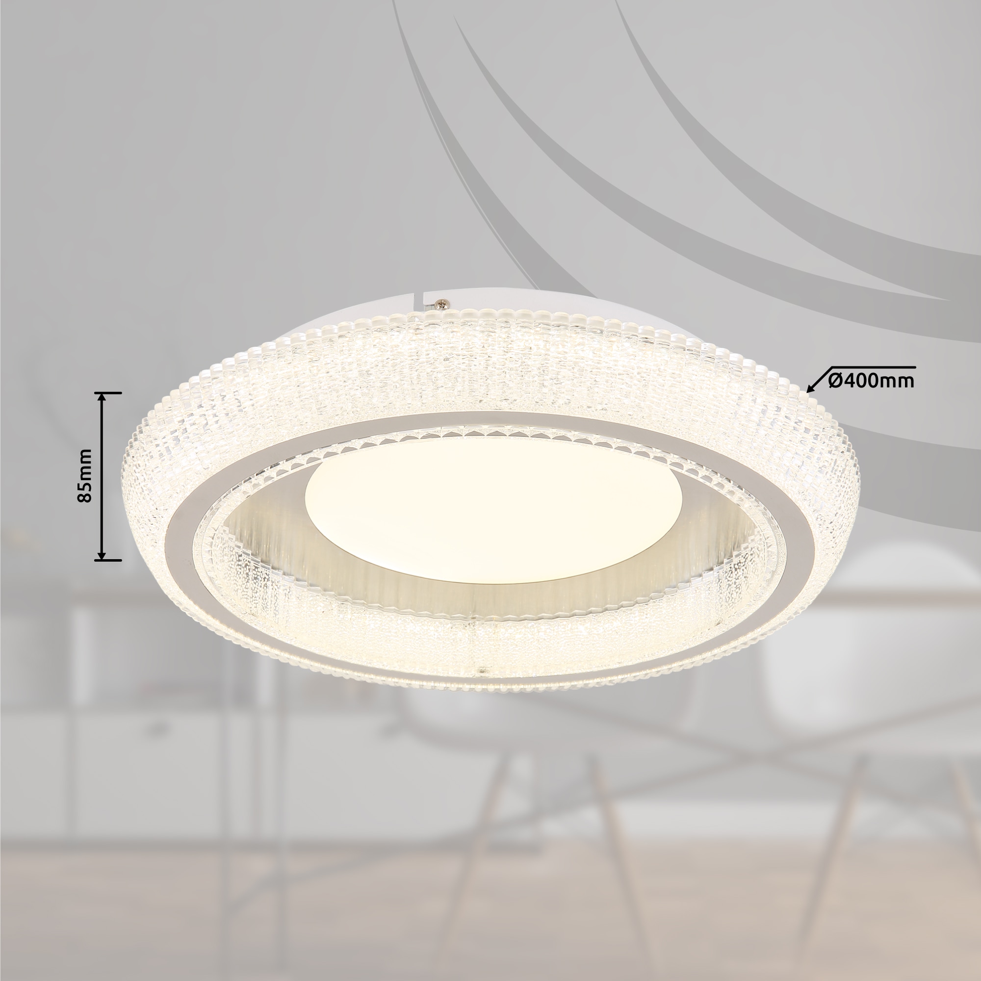 GLOBO LIGHTING LED Deckenleuchte »SHARPER«, Leuchtmittel LED-Modul | LED fest integriert, Deckenlampe/rund/Wohnzimmer/Schlafzimmer/elegant