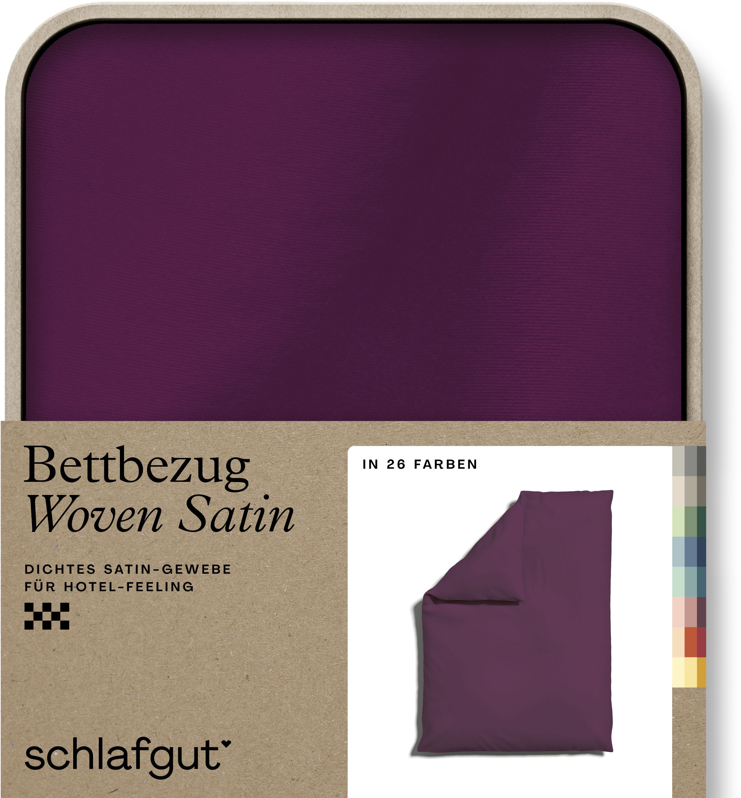 Schlafgut Bettbezug "Premium Woven Satin, 100% Baumwolle, Fadendichte 300TC" besonders dicht gewebt, Mix & Match: passender Kissenbezug erhältlich