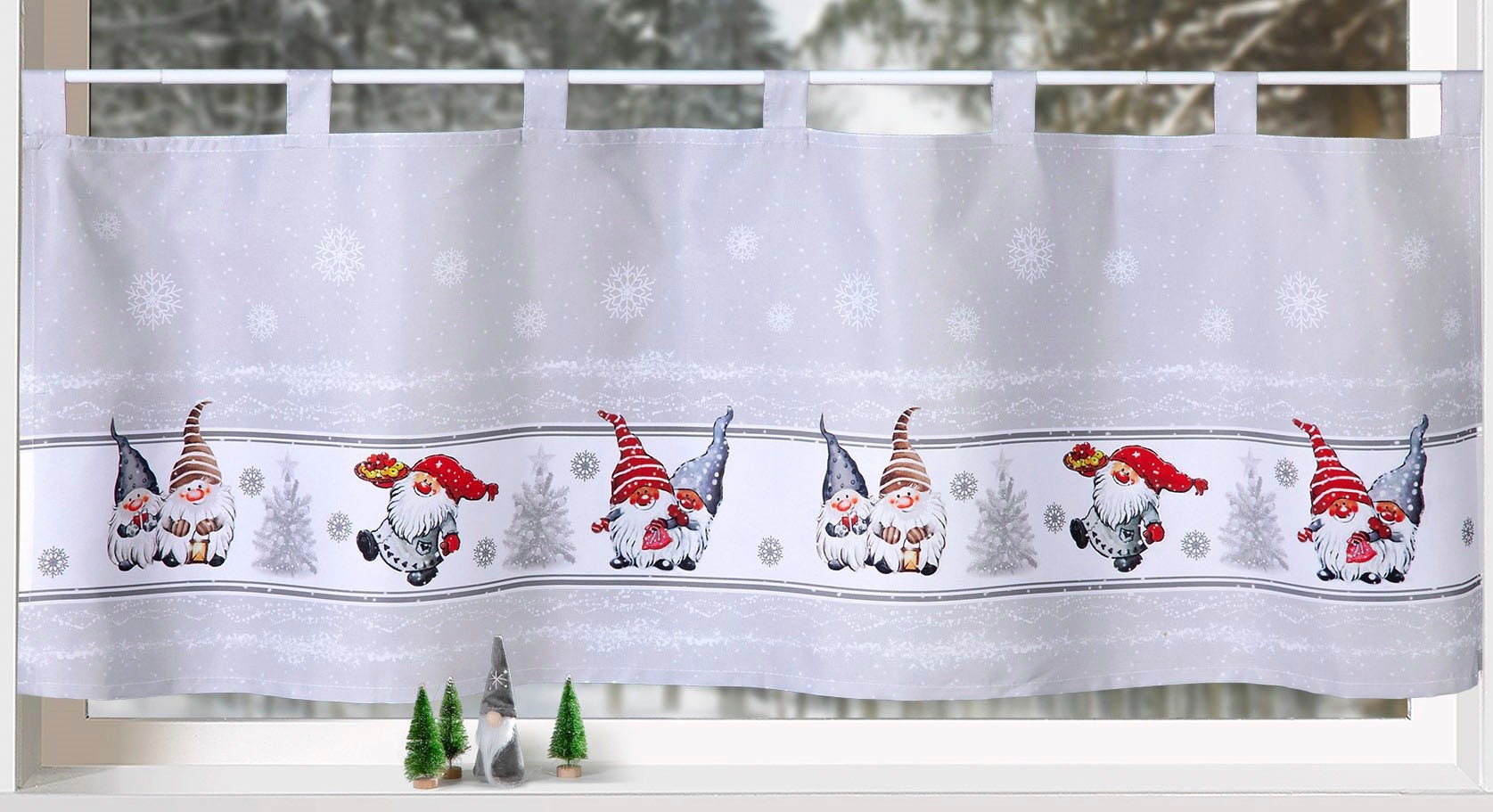 Weckbrodt Scheibengardine »Wichtel im Schnee«, (1 St.)