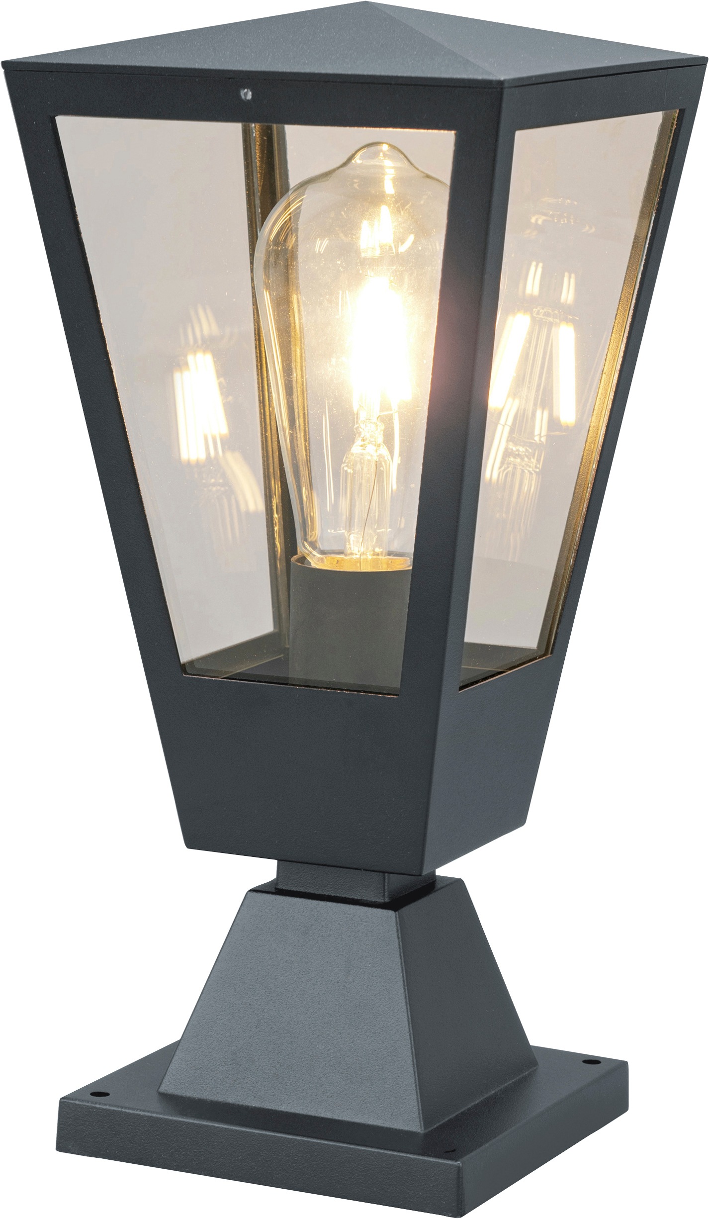 Brilliant Sockelleuchte "Westcliff" E27 1 Stk. Sockelleuchte 14 x 14 x 31 cm, E27, Aluminium Glas, anthrazit