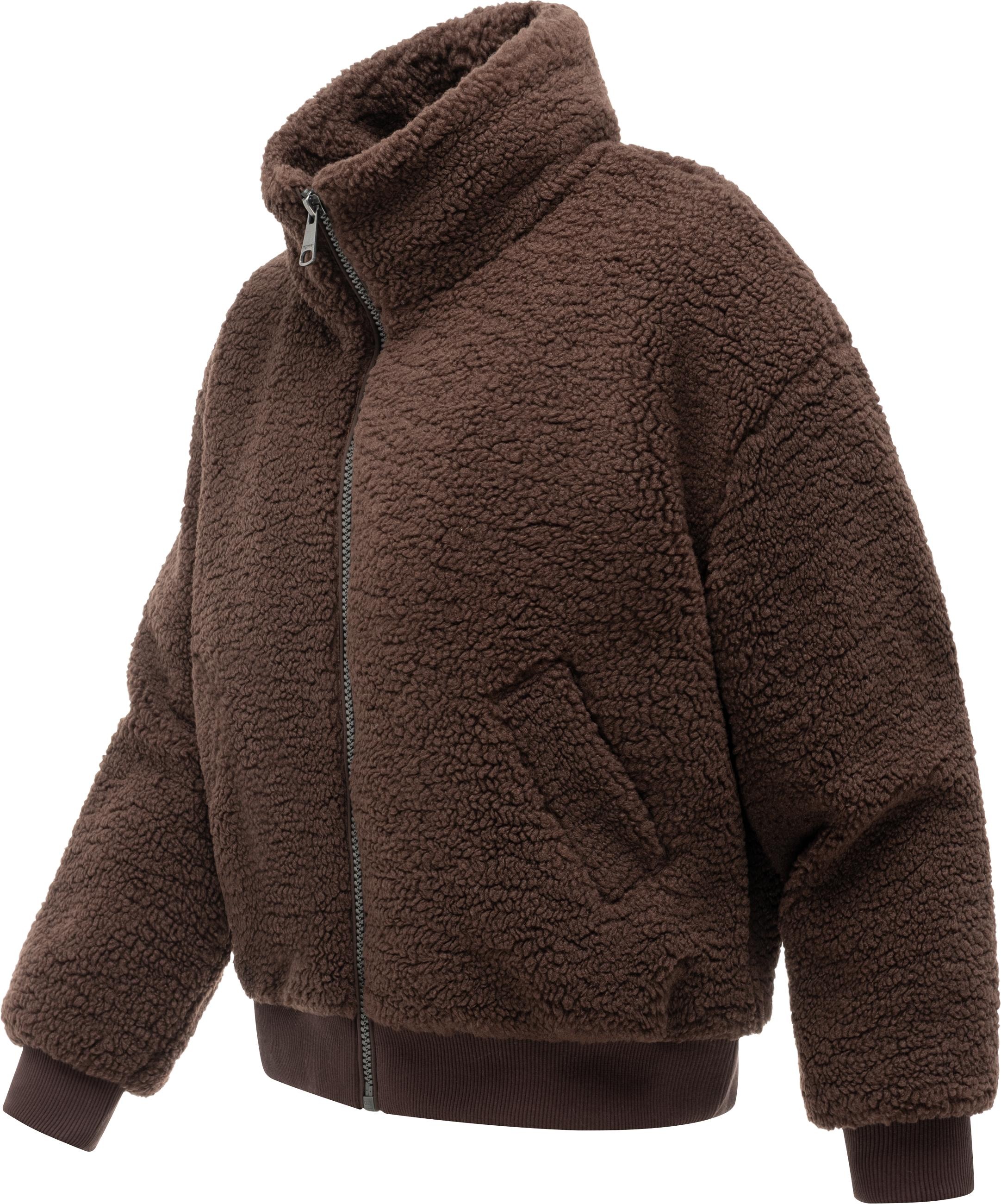 Ragwear Plüschjacke »Tillie Y« ohne Kapuze oversized Damen Teddyjacke mit Rippstrickbündchen