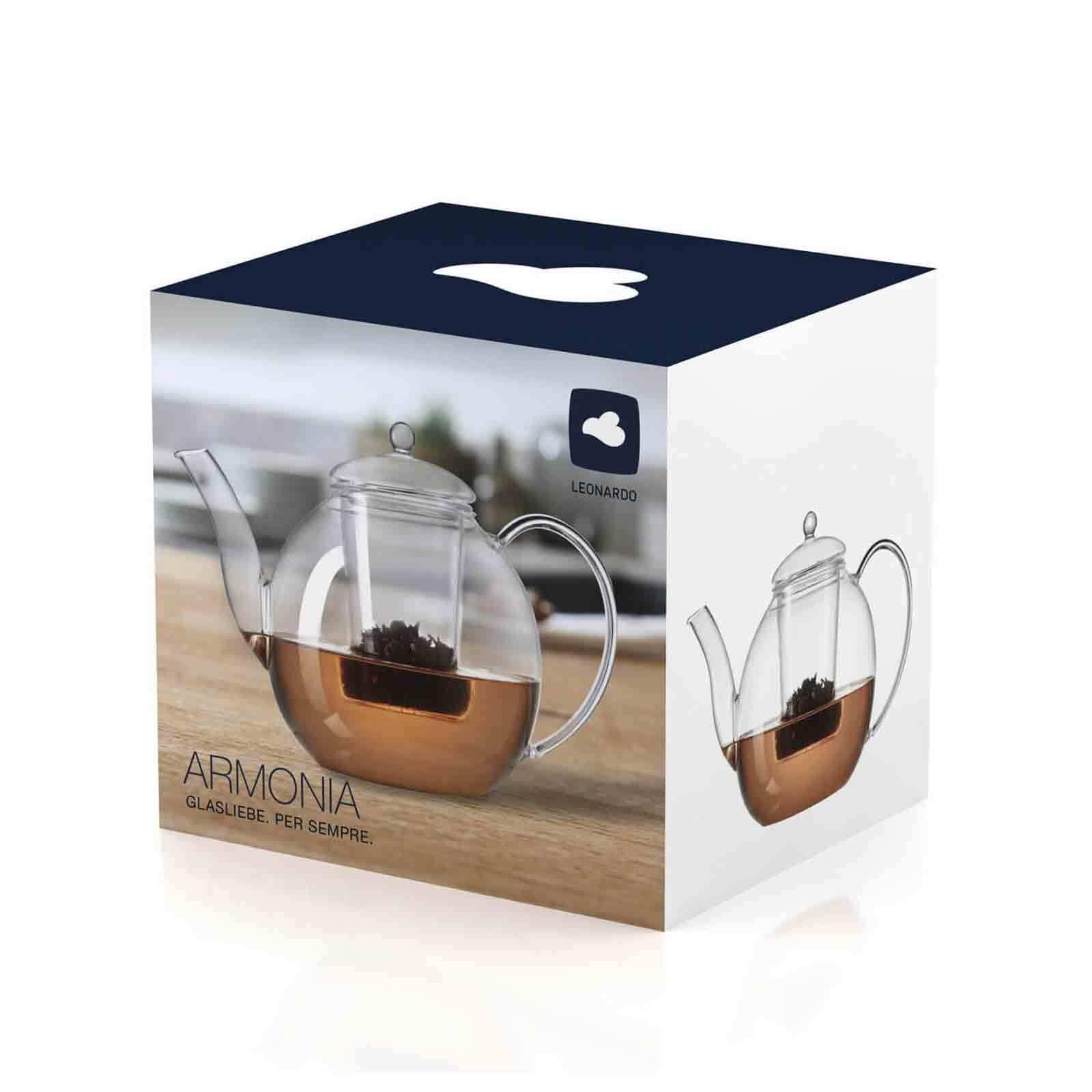 LEONARDO Teekanne »Teekanne Armonia 1.2 l transparent« 0 l 1 Stk. tlg. Handgefertigtes Unikat, maximal 100 Grad C