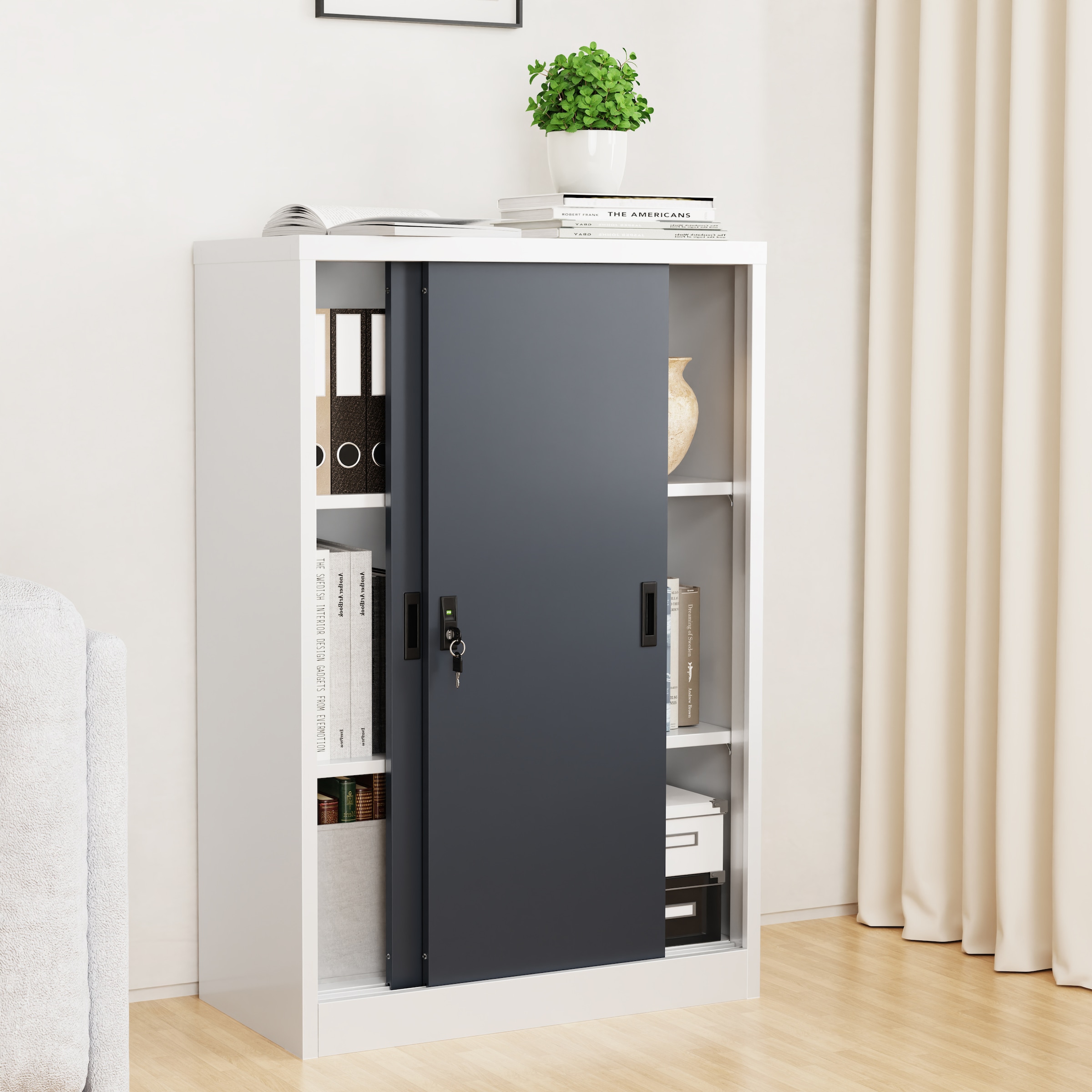 VCM Aktenschrank »Büroschrank Stahlschrank abschließbar Malivo 3fach« 1 Stk. tlg.