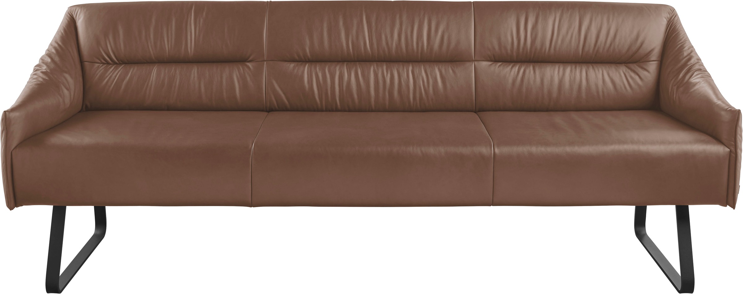 Essbank MUSTERRING "JustB SP500", grau (fango), B:232cm H:86cm T:70cm, Sitzbänke, Essbank, Metallkufe schwarz, verschiedene Farben, Breite 220 oder 250 cm 2
