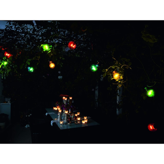 KONSTSMIDE LED-Lichterkette »Weihnachtsdeko aussen«, 20 St.-flammig, LED  Biergartenkette, 20 bunte Birnen / 160 warm weiße Dioden kaufen | BAUR
