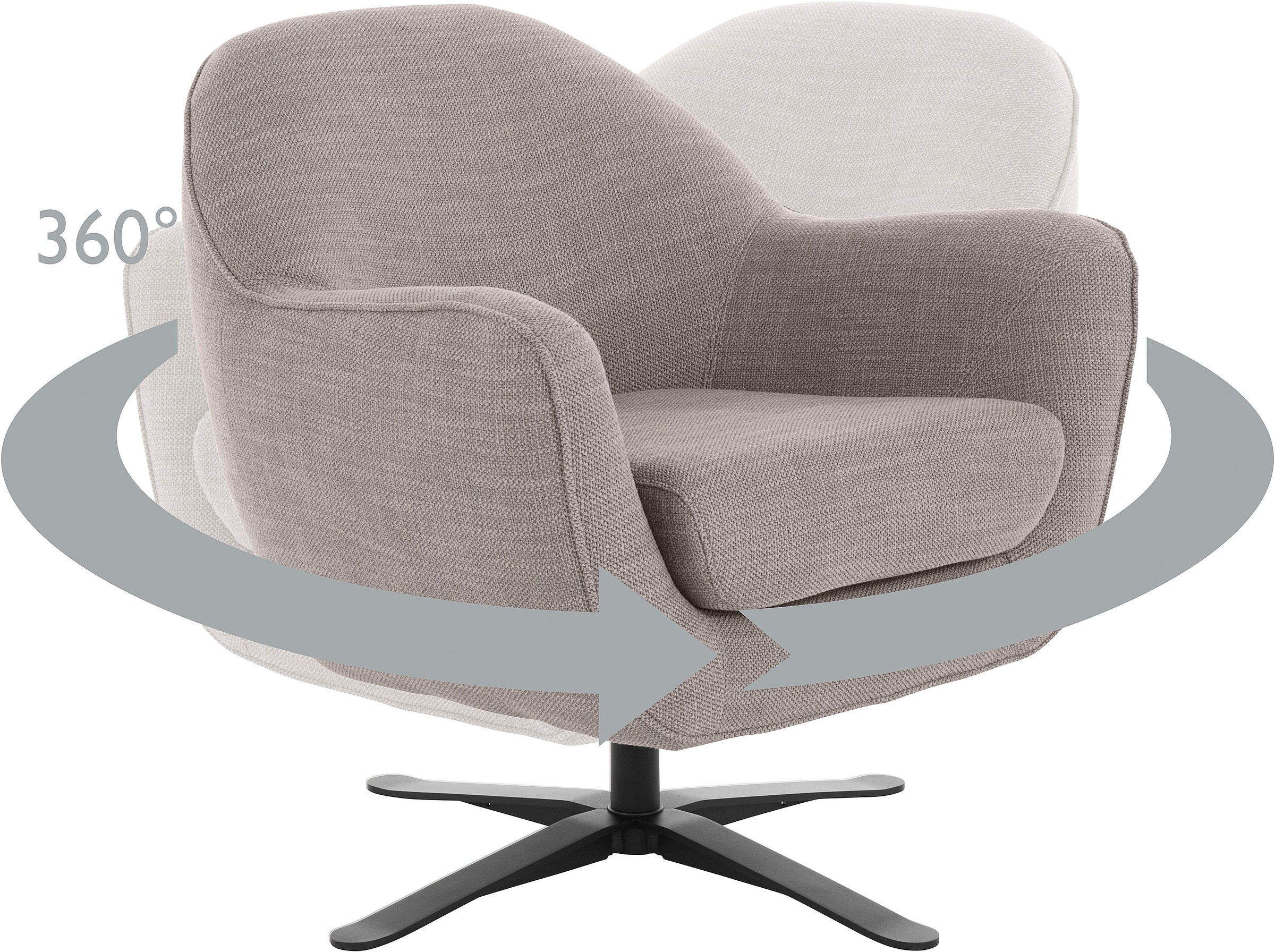 andas Drehsessel »Stavre, Loungesessel«, in moderner Optik, mit elegantem Drehfuß