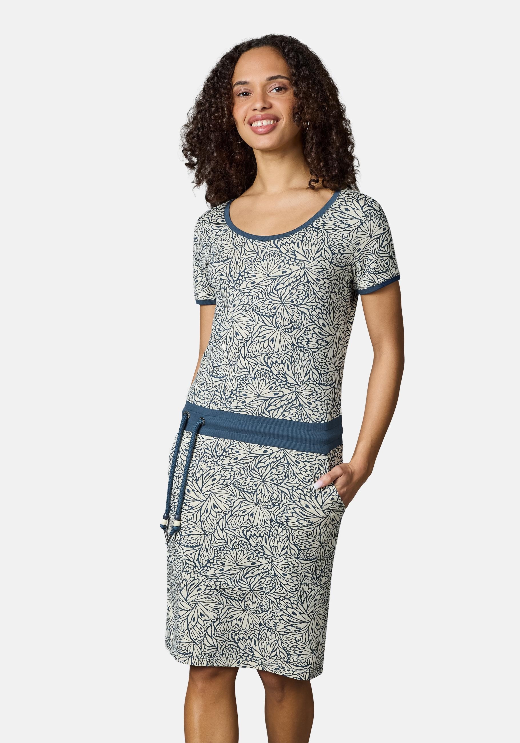 Ragwear Minikleid "Baomi Zoo YOUMODO" Außentaschen Eingrifftaschen Gemustertes Damen Sommerkleid