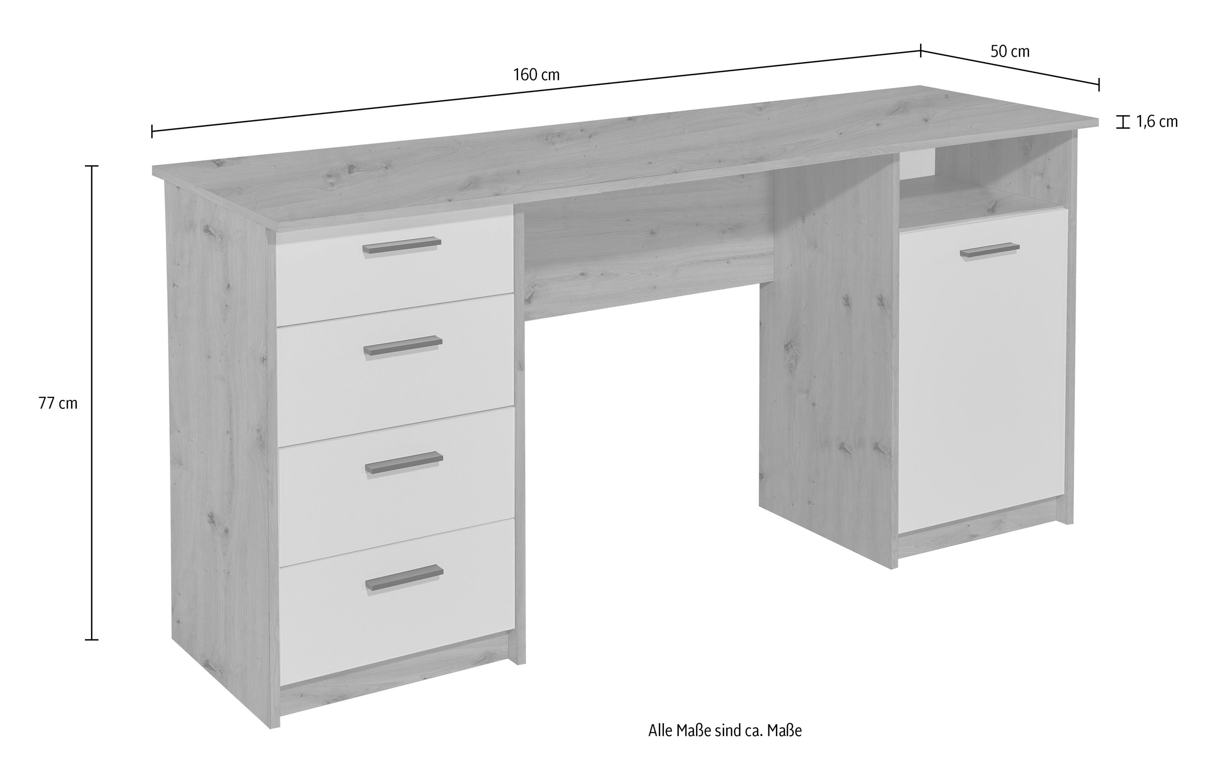 BEGA OFFICE Schreibtisch »Lotta, BxHxT 160x77x50 cm« 1 Stk. tlg.