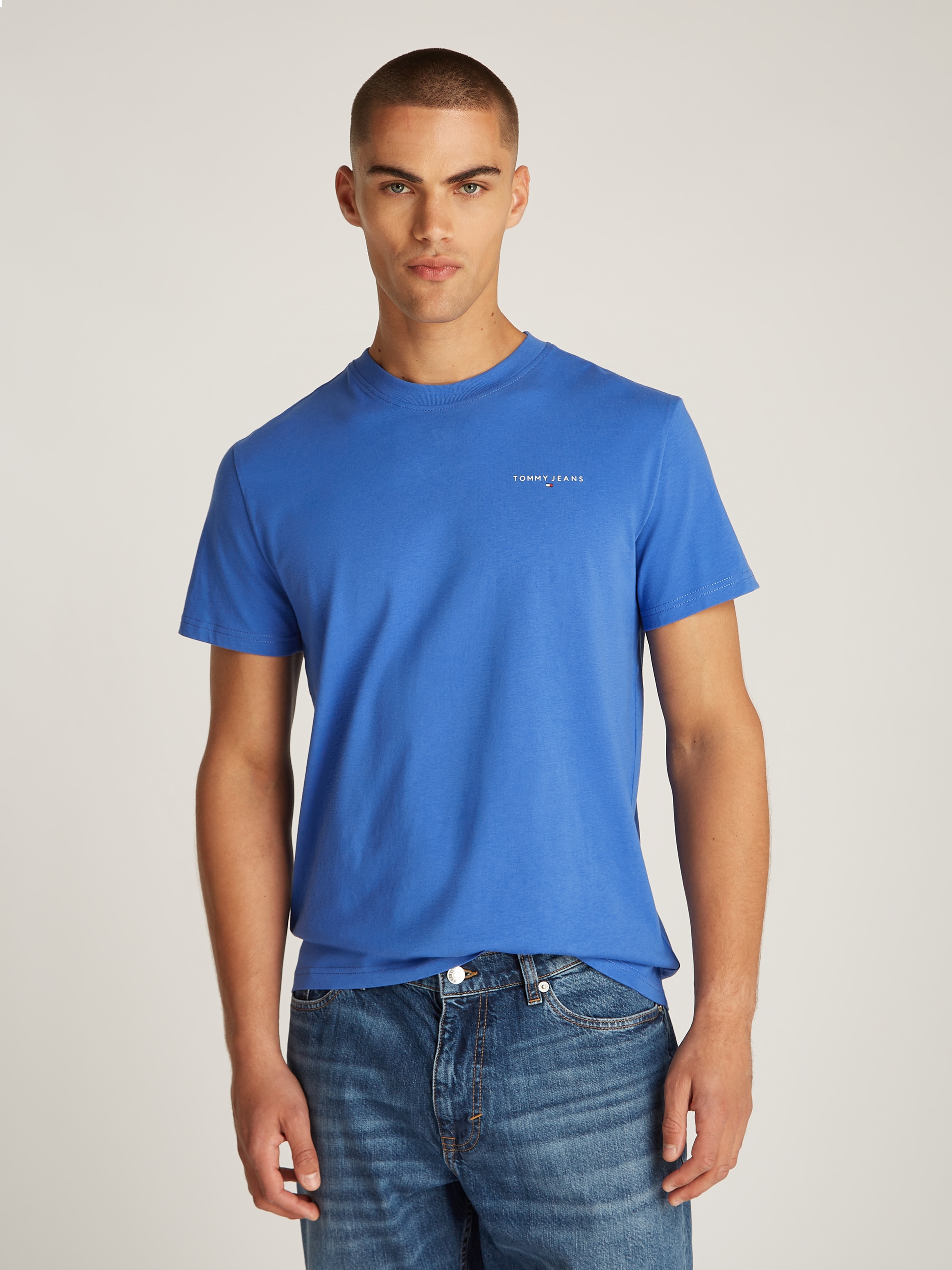 Tommy Jeans T-Shirt "TJM SLIM LINEAR CHEST SS TEE EXT", mit Logodruck günstig online kaufen