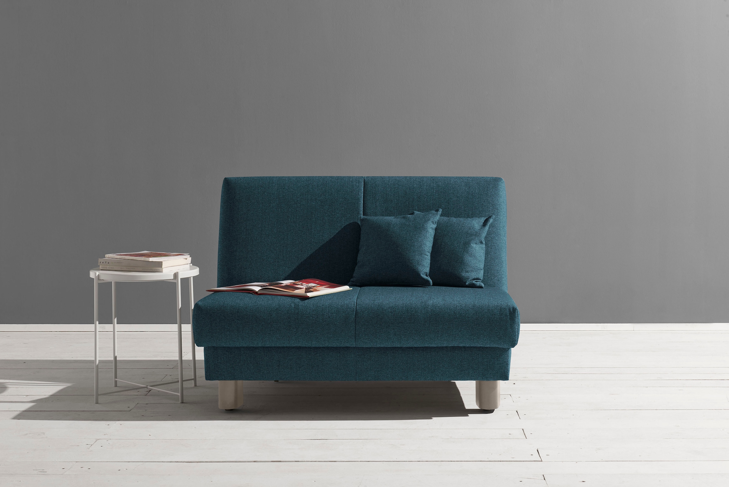 ell + ell Schlafsofa »Enny«, Liegefläche Breite 120 oder 140 cm, Liegehöhe 45 cm, Füße alufarben