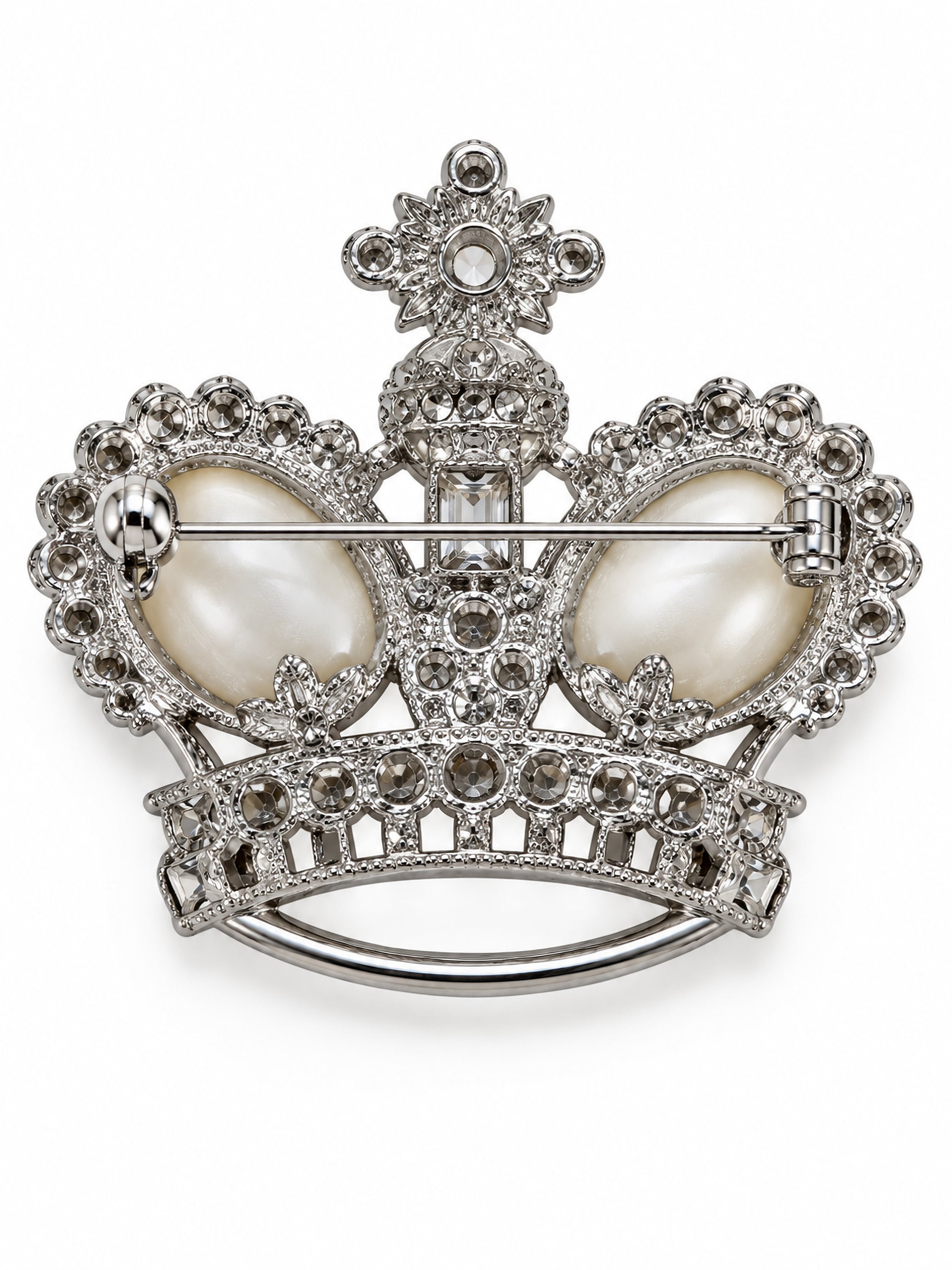 COLLEZIONE ALESSANDRO Brosche »Royal« ()  Krone mit cremefarbenen Perlen und Kristallbesatz
