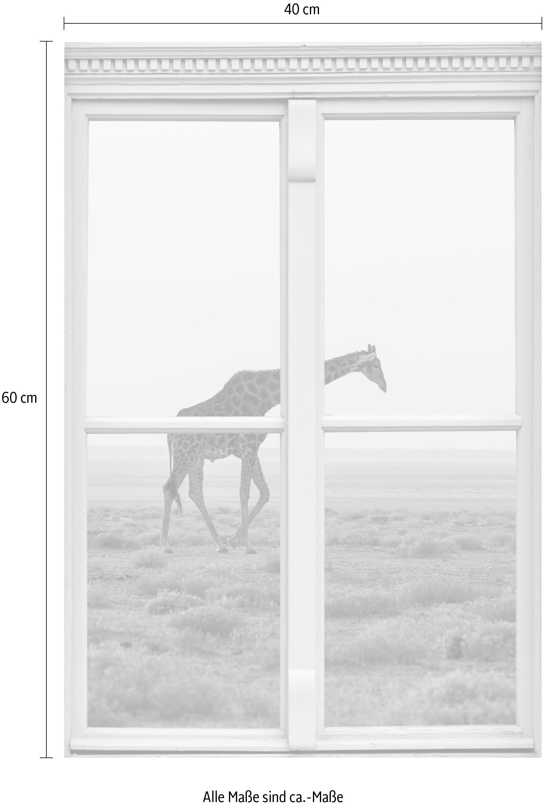 queence Wandsticker »Giraffe«, Wandsticker, Wandbild, selbstklebend, 3D, Fenster