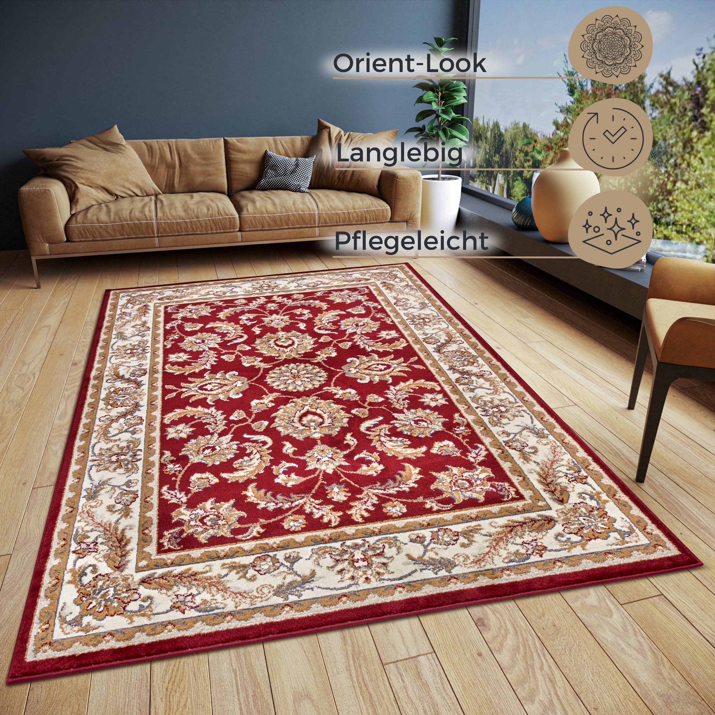 Hanse Home Reni Rug Red/Cream 140x200cm 2