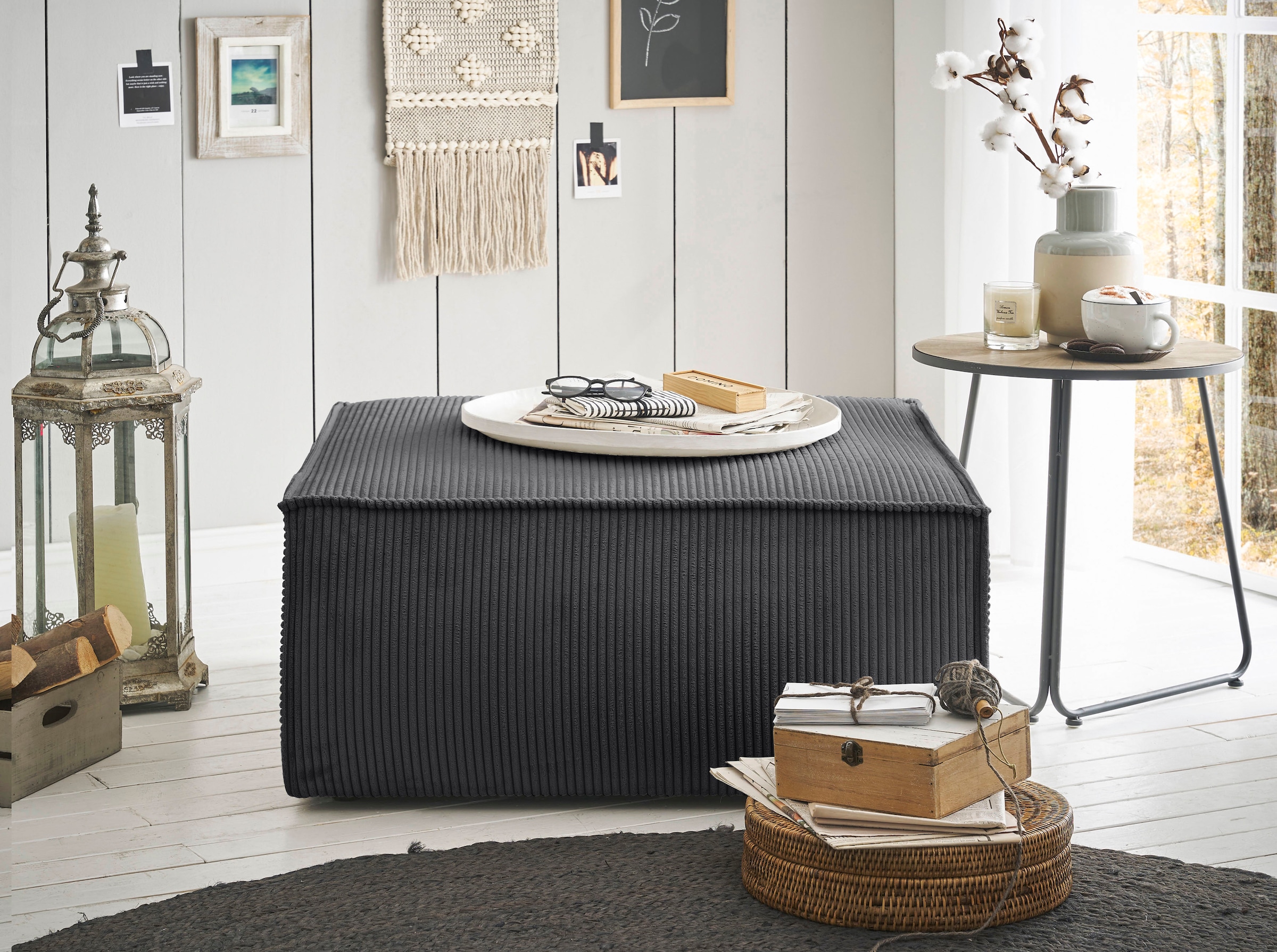OTTO home Hocker »SHERWOOD« Hocker quadratisch, ideale Ergänzung zum Loveseat SHERWOOD