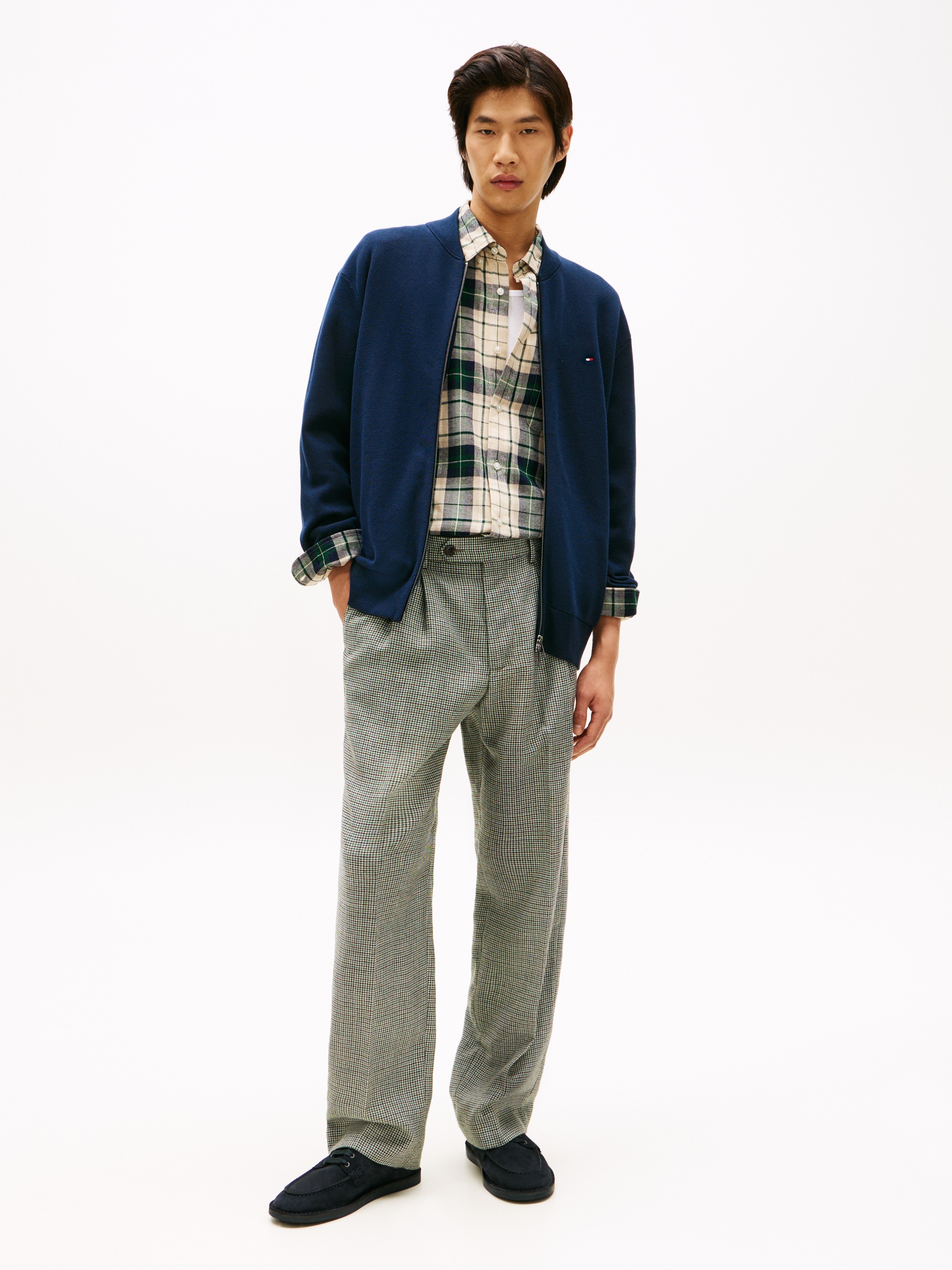 Thumbnail - Tommy Hilfiger Cardigan "FULL MILANO BASEBALL" mit feiner Struktur, normale Passform