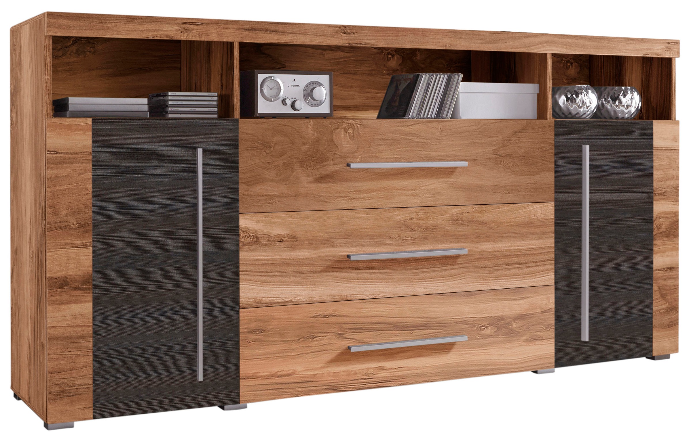 INOSIGN Sideboard "Roger,Breite 182cm, stilvolle Schrank, 2 Holztüren 3 Sch günstig online kaufen