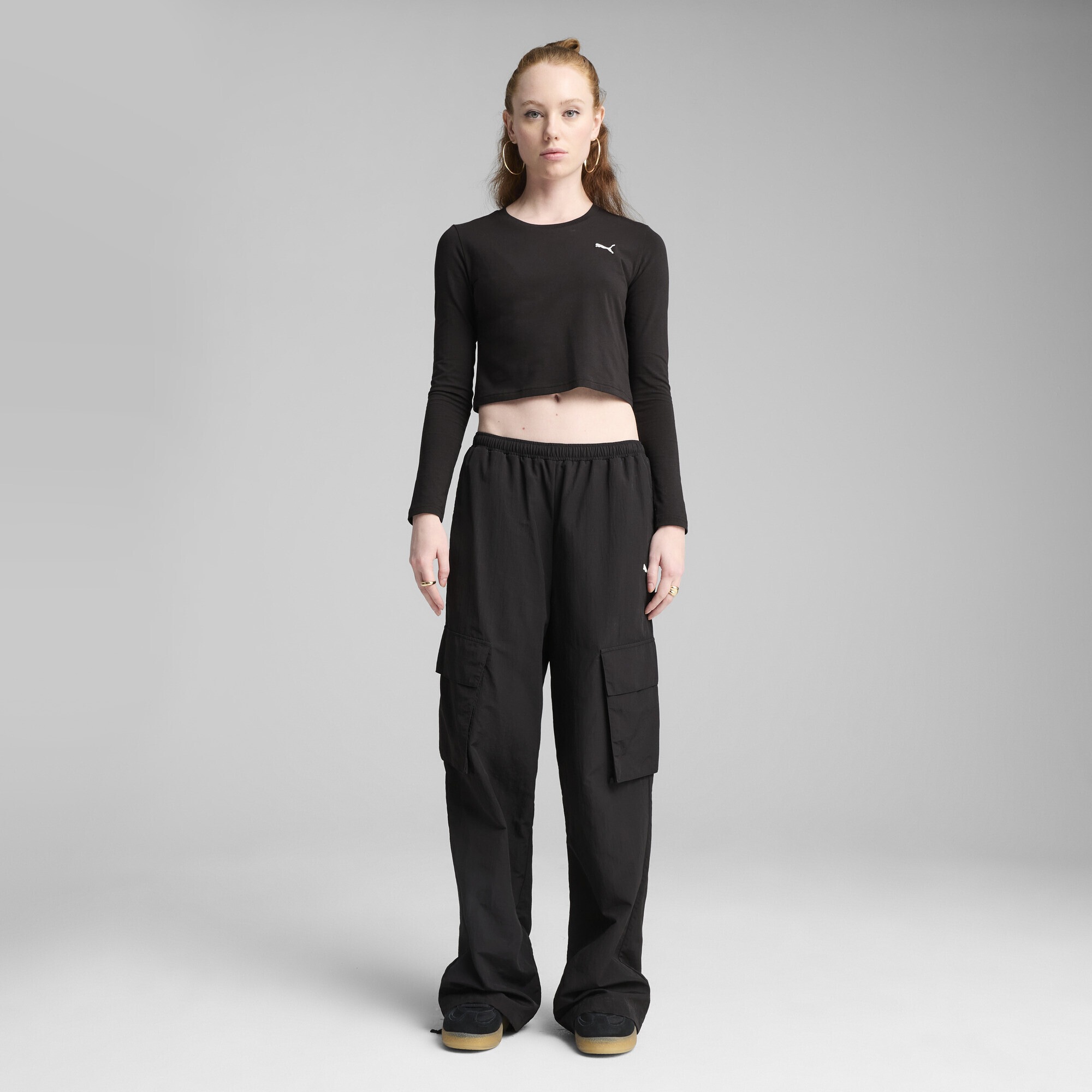 PUMA Sporthose »WARDROBE ESS Cargohose in Relaxed Fit Damen«