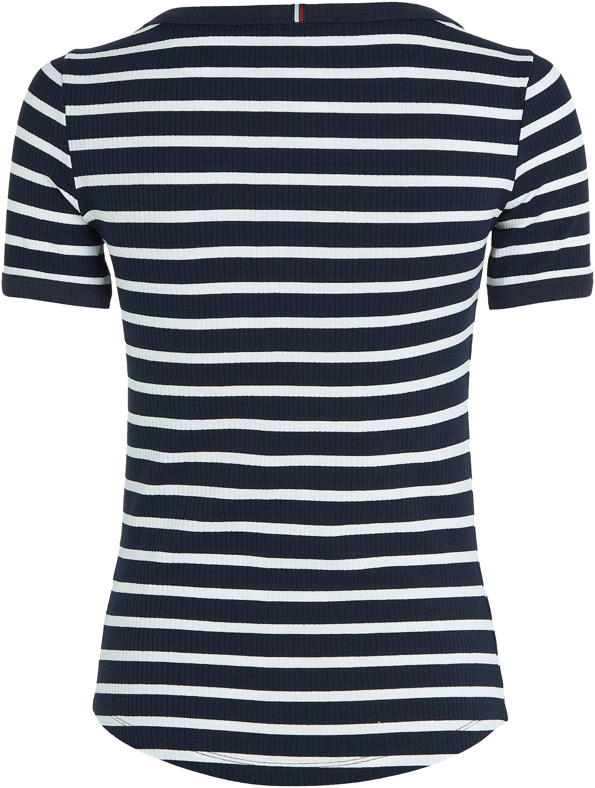 Tommy Hilfiger Rundhalsshirt »SLIM BAUR mit RIB | dezenter SS«, online O-NK kaufen Hilfiger Tommy Logostickerei 5X2