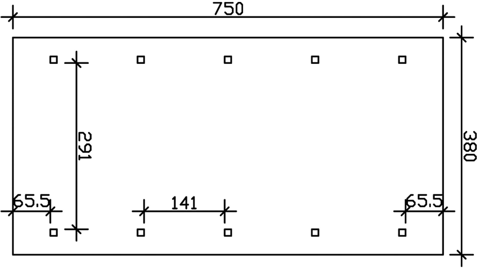 Skanholz Einzelcarport »Wallgau«, Nadelholz, 291 cm, Nussbaum, mit schwarzen Dachschindeln