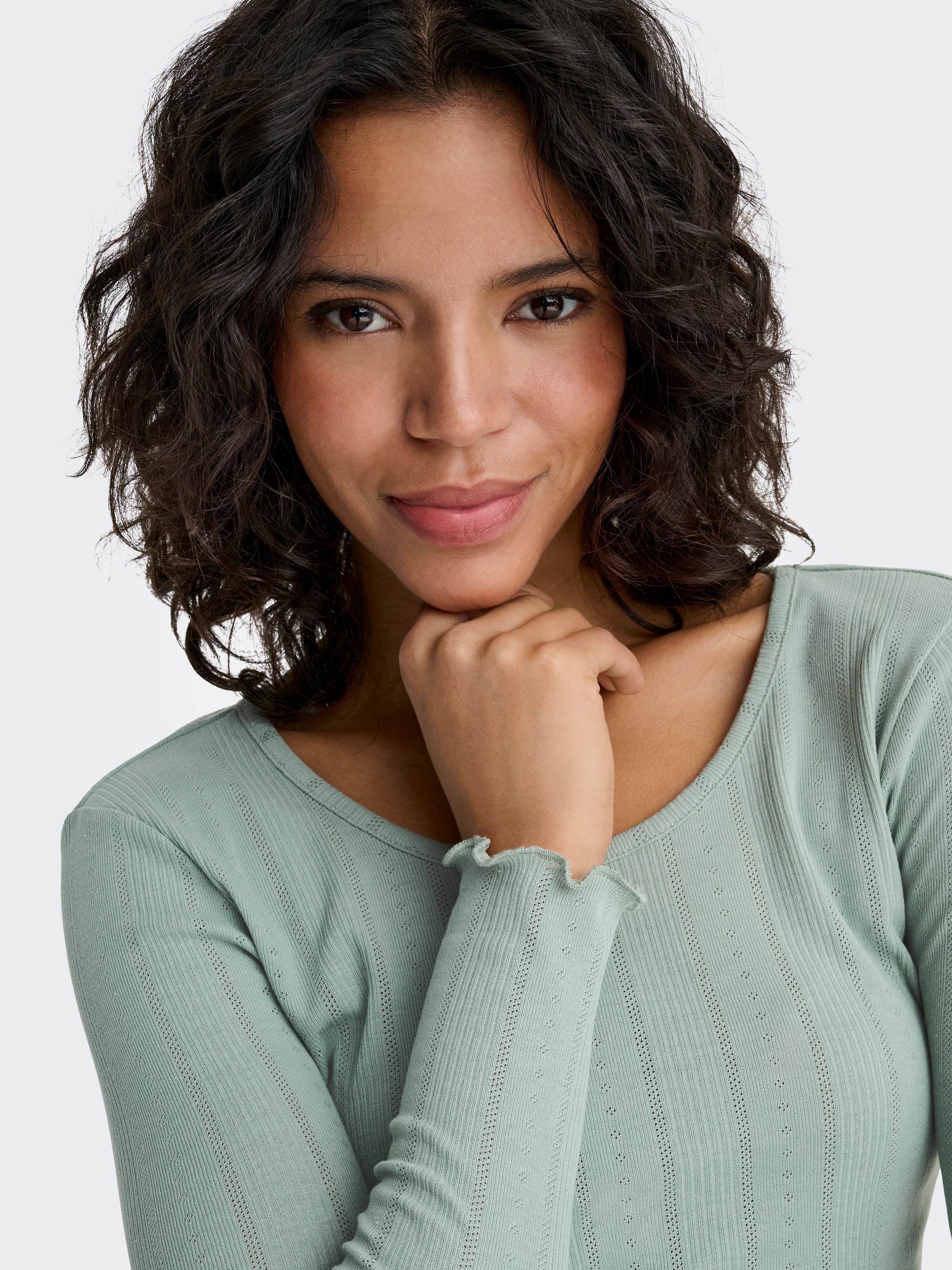 Thumbnail - ONLY Langarmshirt "ONLTENNA O-NECK L/S TOP JRS NOOS"