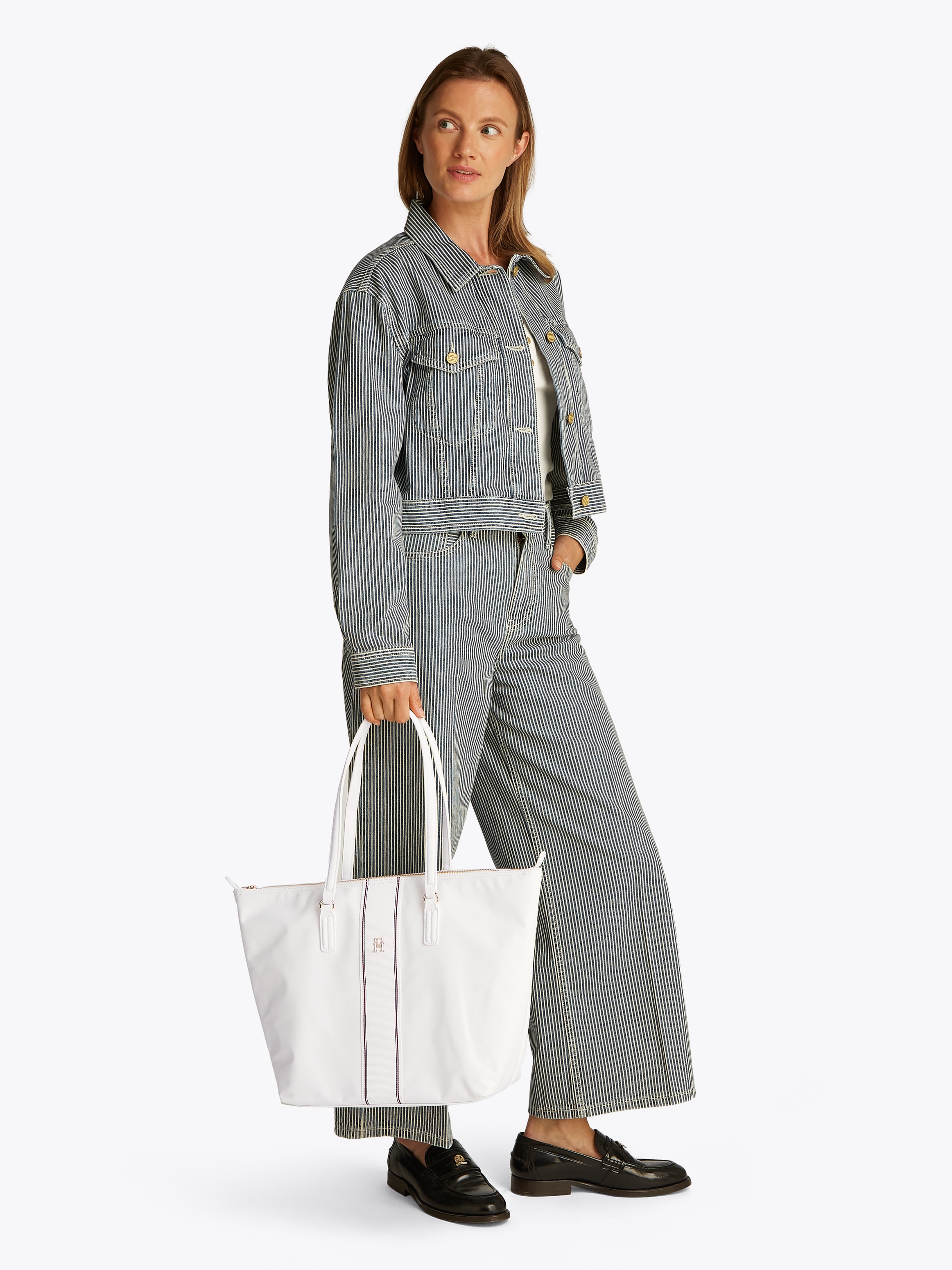 Tommy Hilfiger Tragetasche »POPPY TOTE CORP«, Damen Henkeltasche, Schultertasche, Shopper mit doppeltem Griff