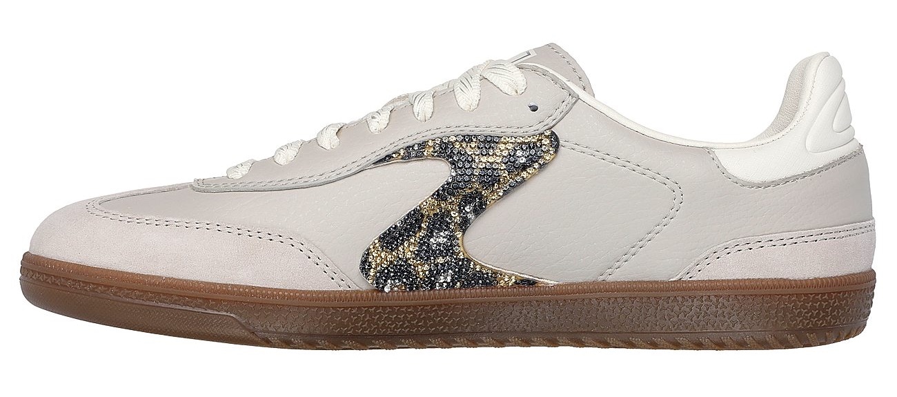 Skechers Sneaker »HOTSHOT-SHIMMERING SPOTS«, Retro Sneaker, Schnürschuh mit glitzerndem Animal-Einsatz