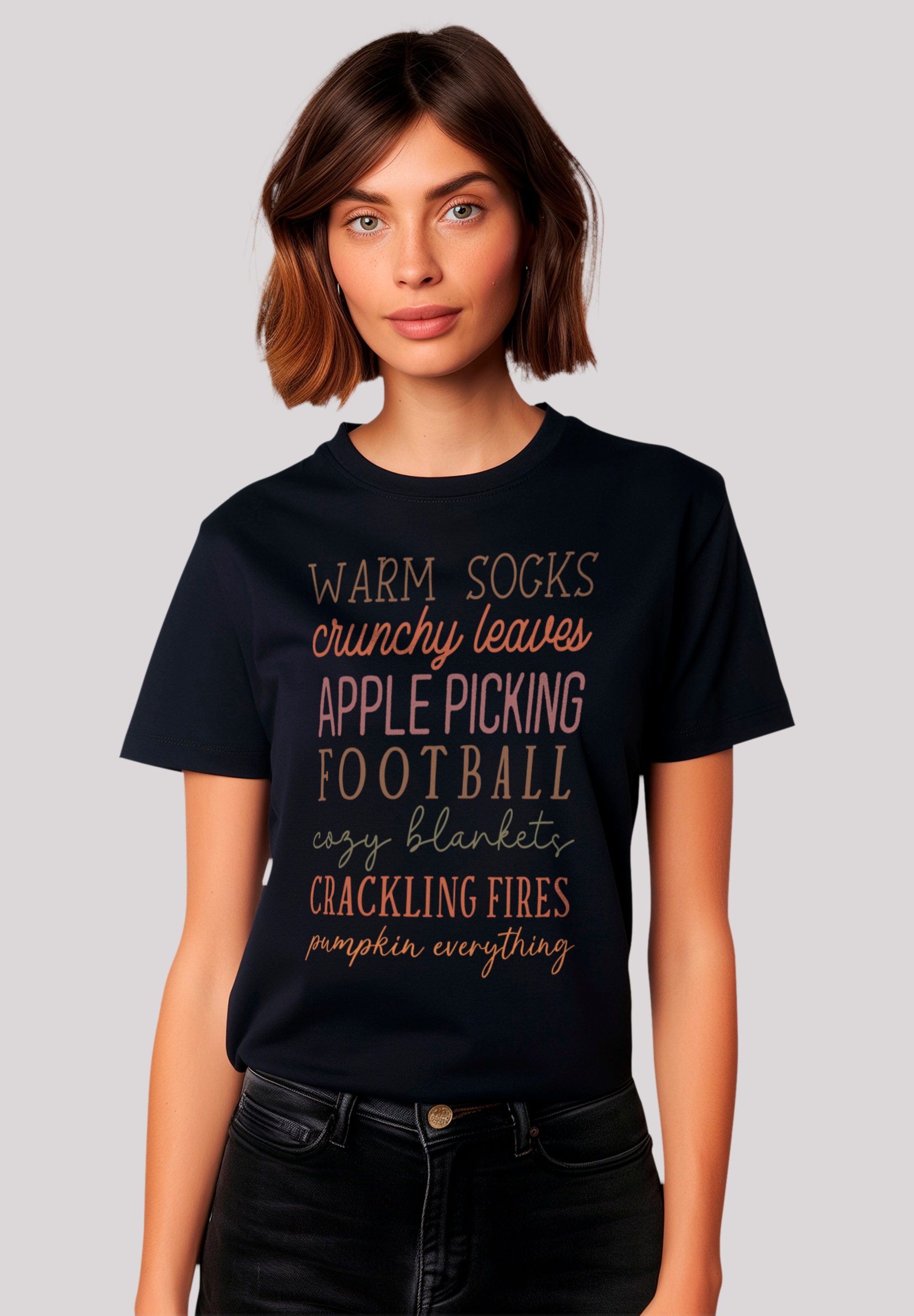 F4NT4STIC T-Shirt "Fall Socks leaves football apples", Premium Qualität, Un günstig online kaufen