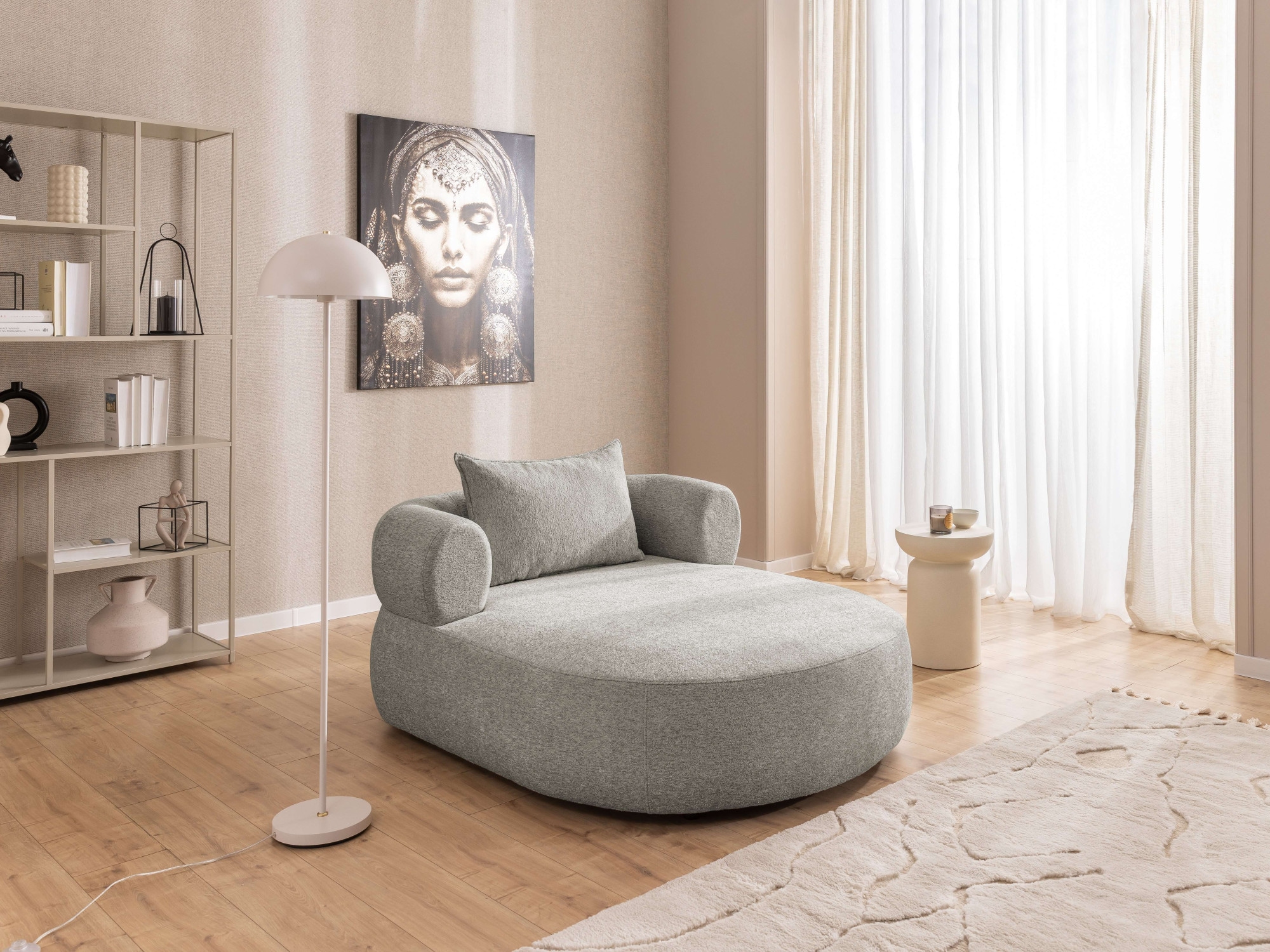 Home affaire XXL-Sessel »LUSSAC Loveseat extra tief, große Sitzfläche, Maße B/T/H: 123/158/78cm« hoher Sitzkomfort und modernes Design, Sofa ohne Bettfunktion