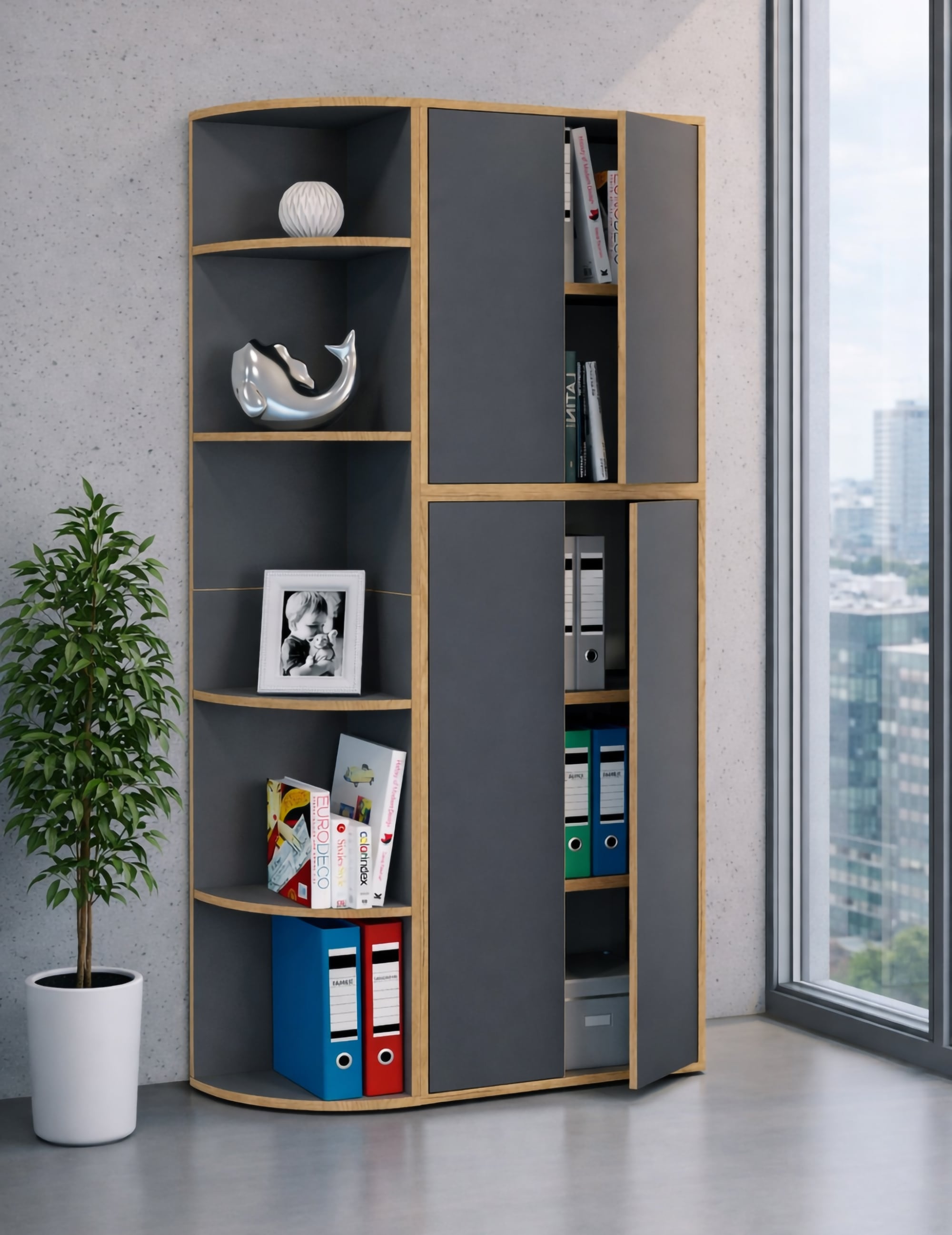 VCM Bücherregal »Elegantes Holzregal Eckregal Regal Salia 5fach« 1 Stk. tlg.