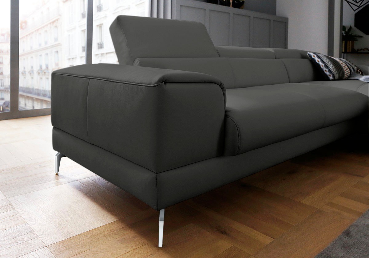 Thumbnail - W.SCHILLIG Ecksofa "piedroo, Designsofa mit tollem Sitzkomfort, bequem und elegant, L-Form", Kopfteilverstellung, wahlwe...