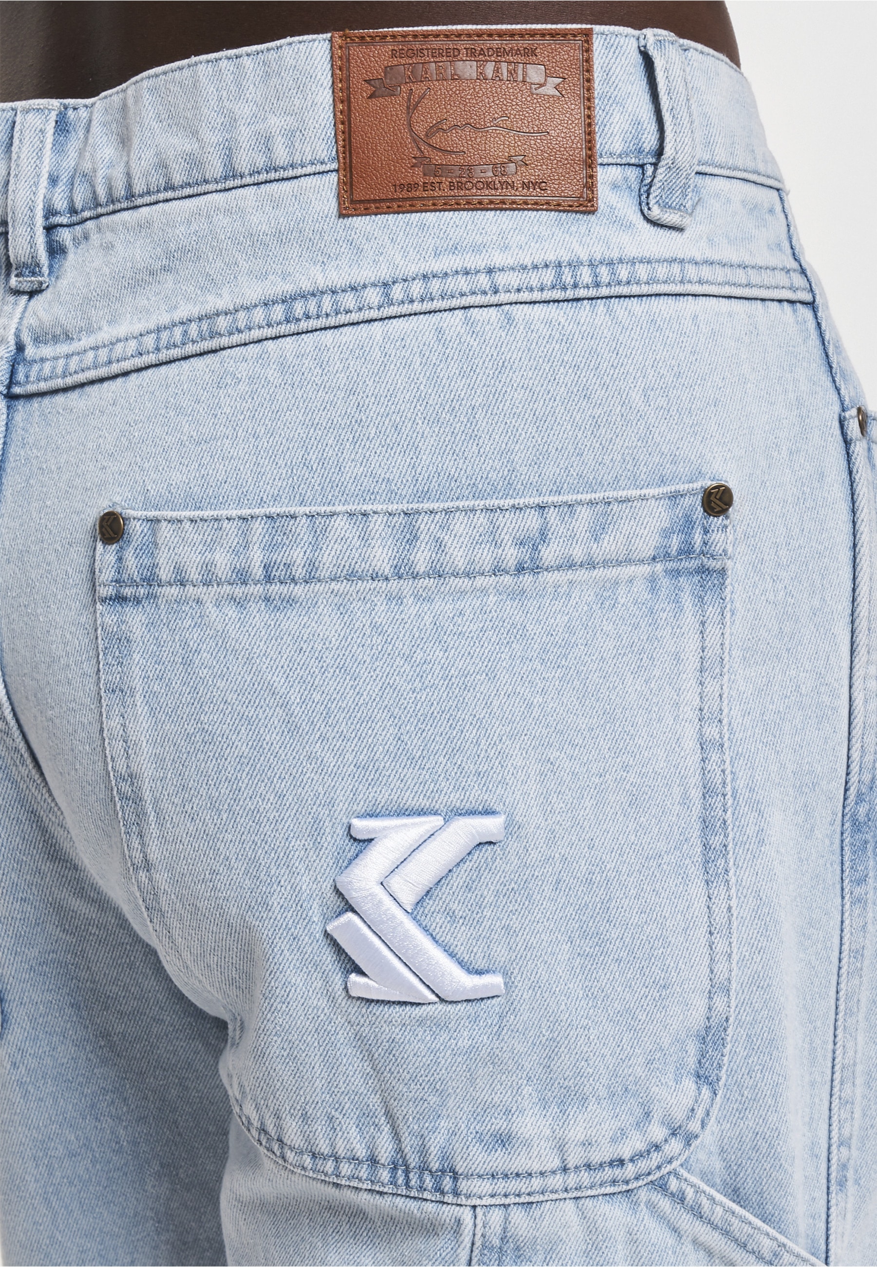 Karl Kani Bequeme Jeans »Karl Kani Herren Og Baggy Workwear Logo Print Denim«