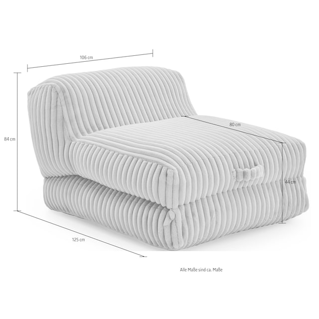 INOSIGN XXL-Sessel, Loungesessel in Megacord, 2 Größen, Schlaffunktion und  Pouf-Funktion | BAUR