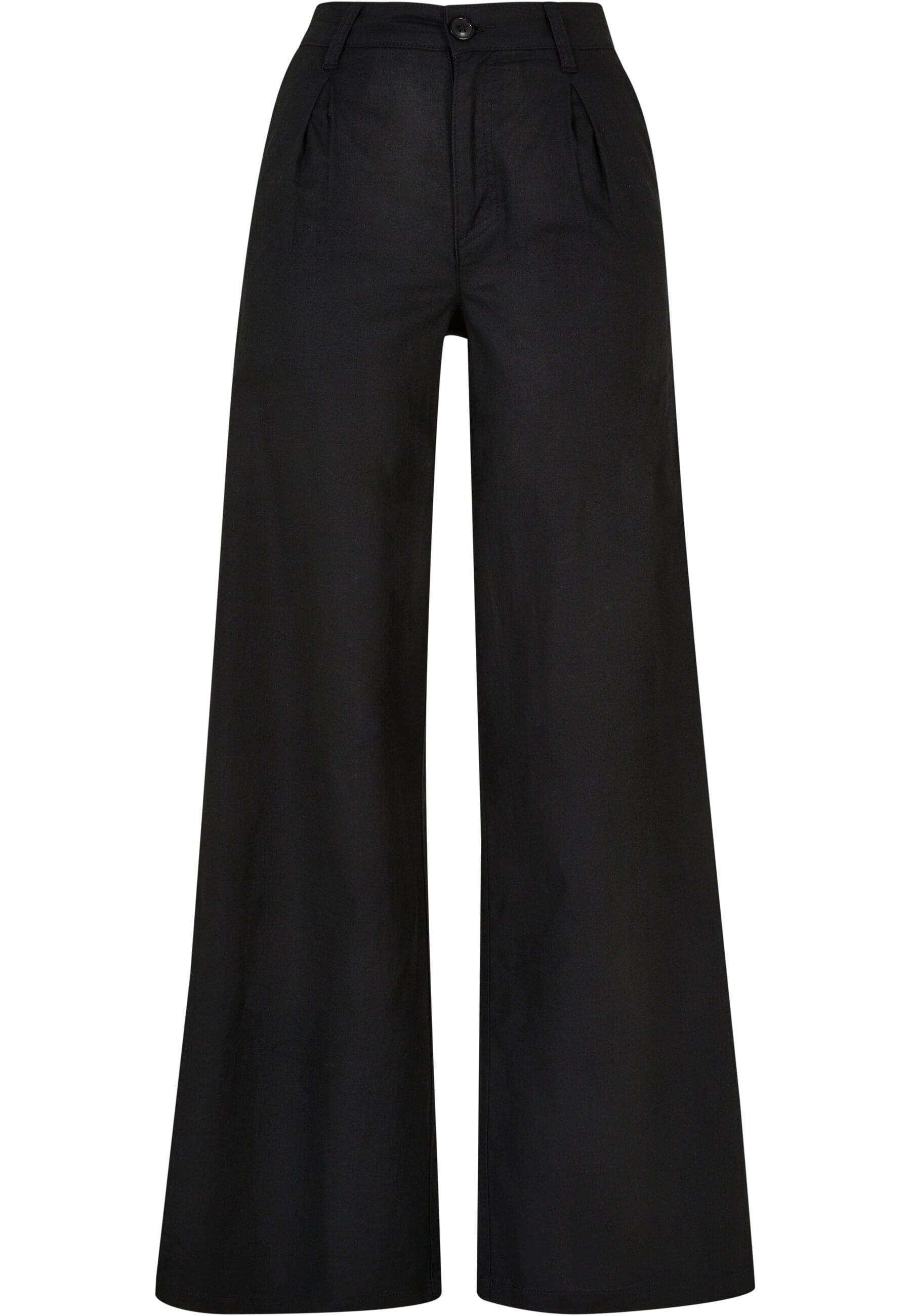 URBAN CLASSICS Stoffhose »Urban Classics Damen Ladies High Linen Mixed Wide Leg Pants«, (1 tlg.)