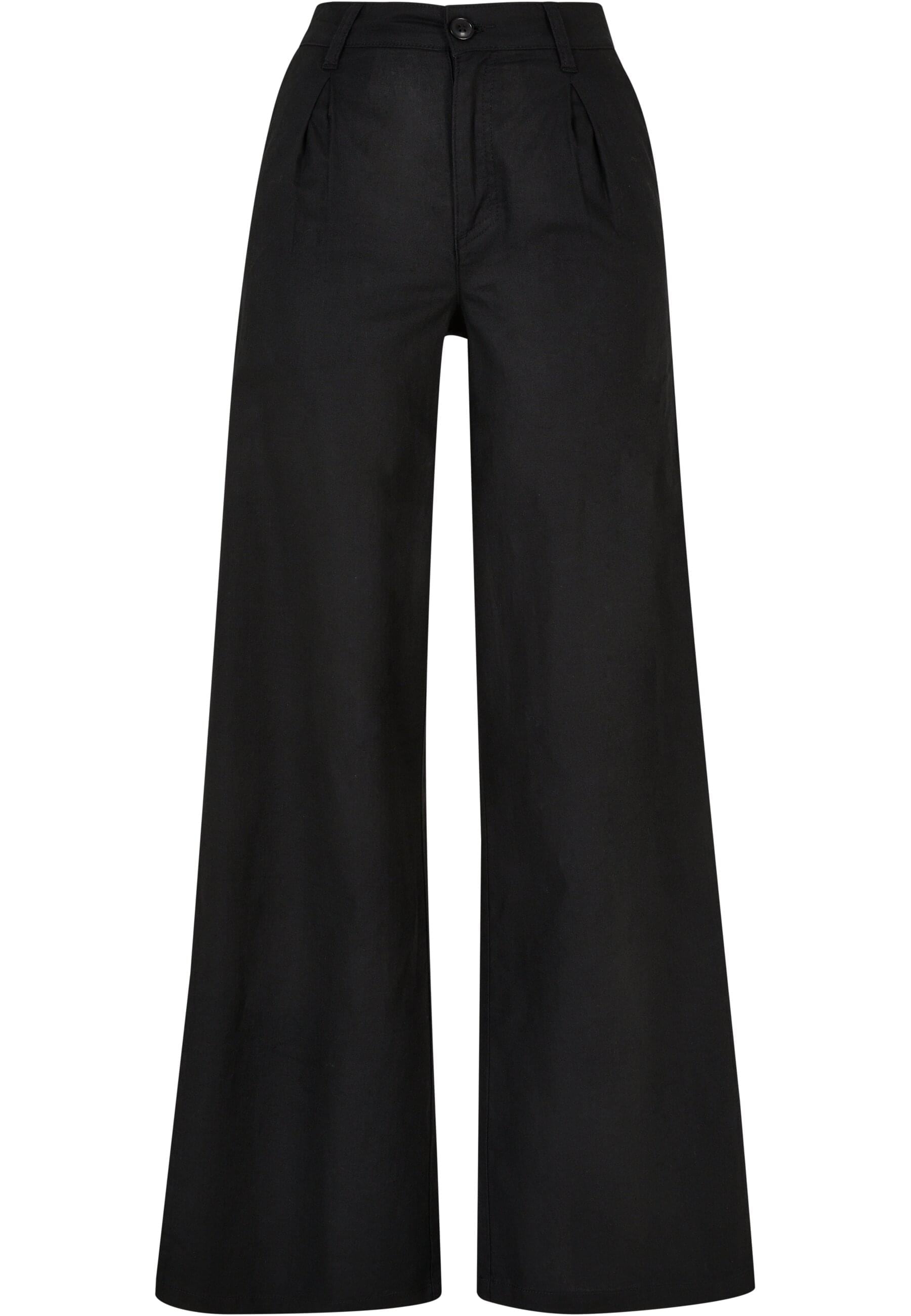 URBAN CLASSICS Stoffhose "Urban Classics Damen Ladies High Linen Mixed Wide Leg Pants", (1 tlg.)