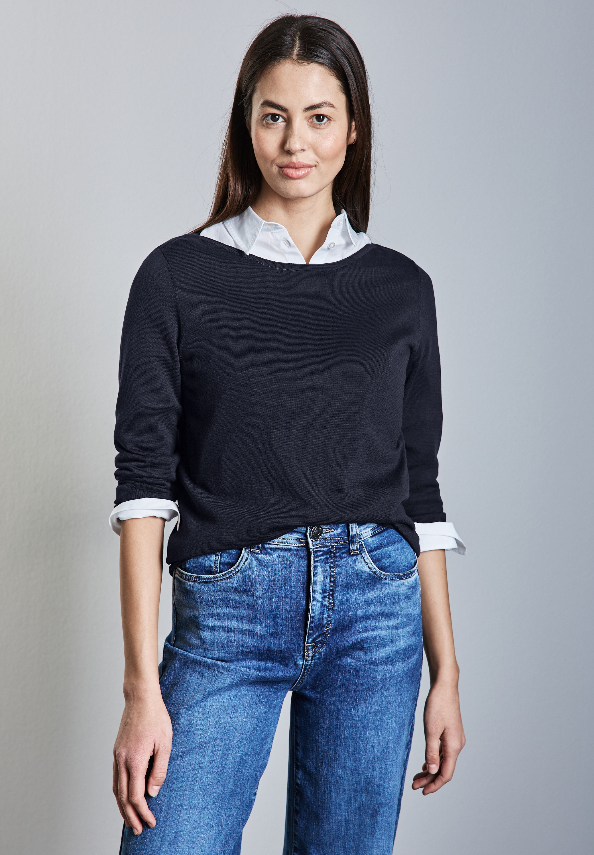 STREET ONE Strickpullover, mit U-Boot-Ausschnitt